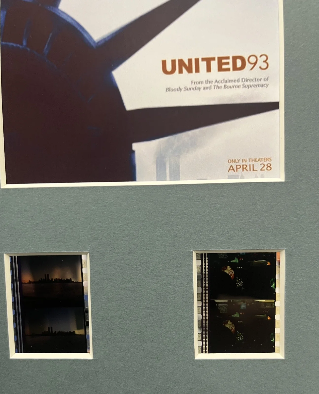UNITED 93. 35mm Film Cell Mounted Display, image 3