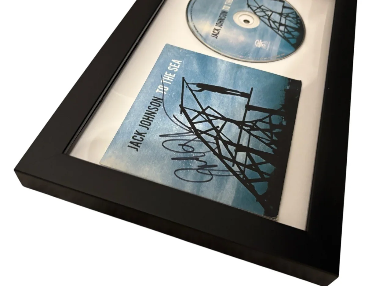Jack Johnson — JACK JOHNSON SIGNED AUTOGRAPH TO THE SEA FRAMED & MATTED CD DISPLAY JSA CERT COA, image 4