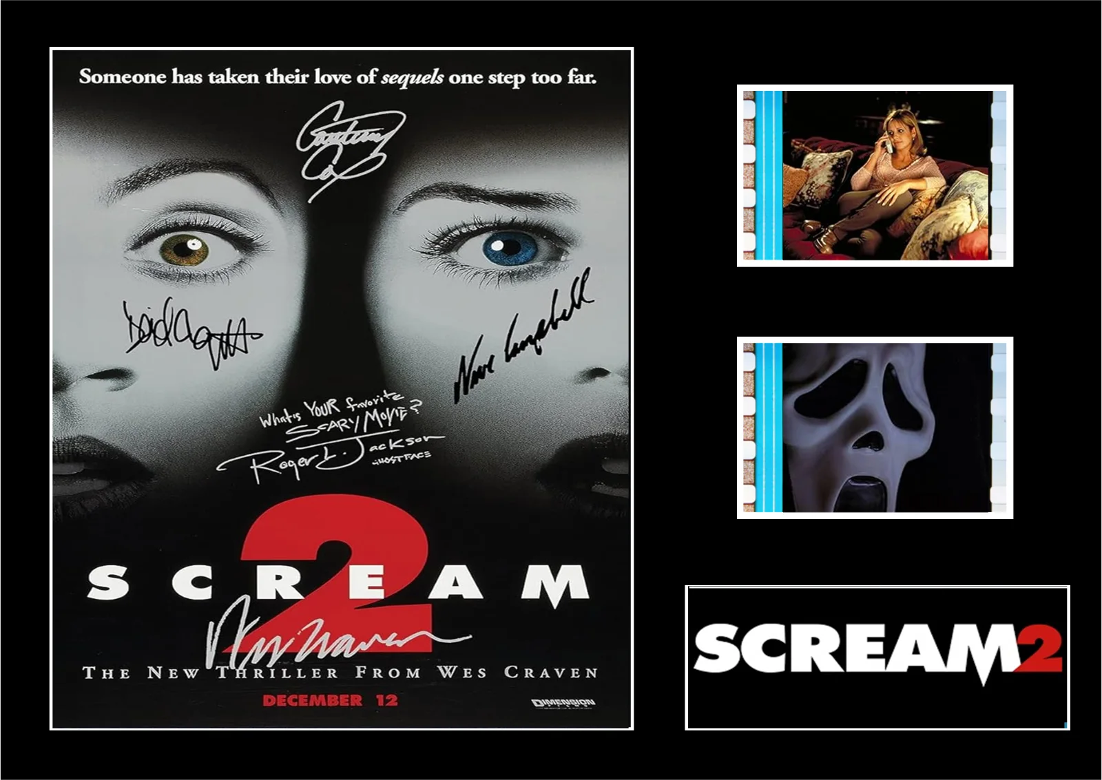 Scream 2 film cell display Amazing Cast Signed collectable. With COA, image 3