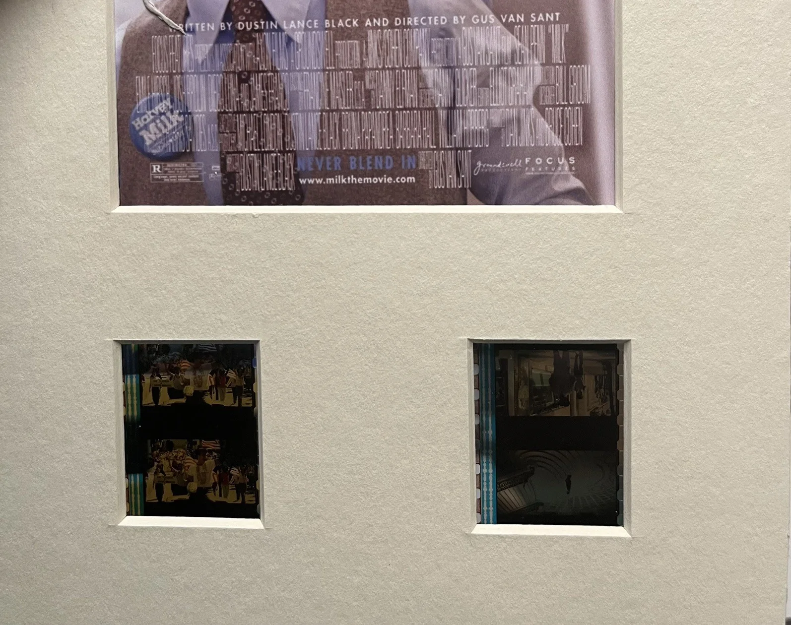 MILK Sean Penn. 35mm Film Cell Mounted Display, image 3