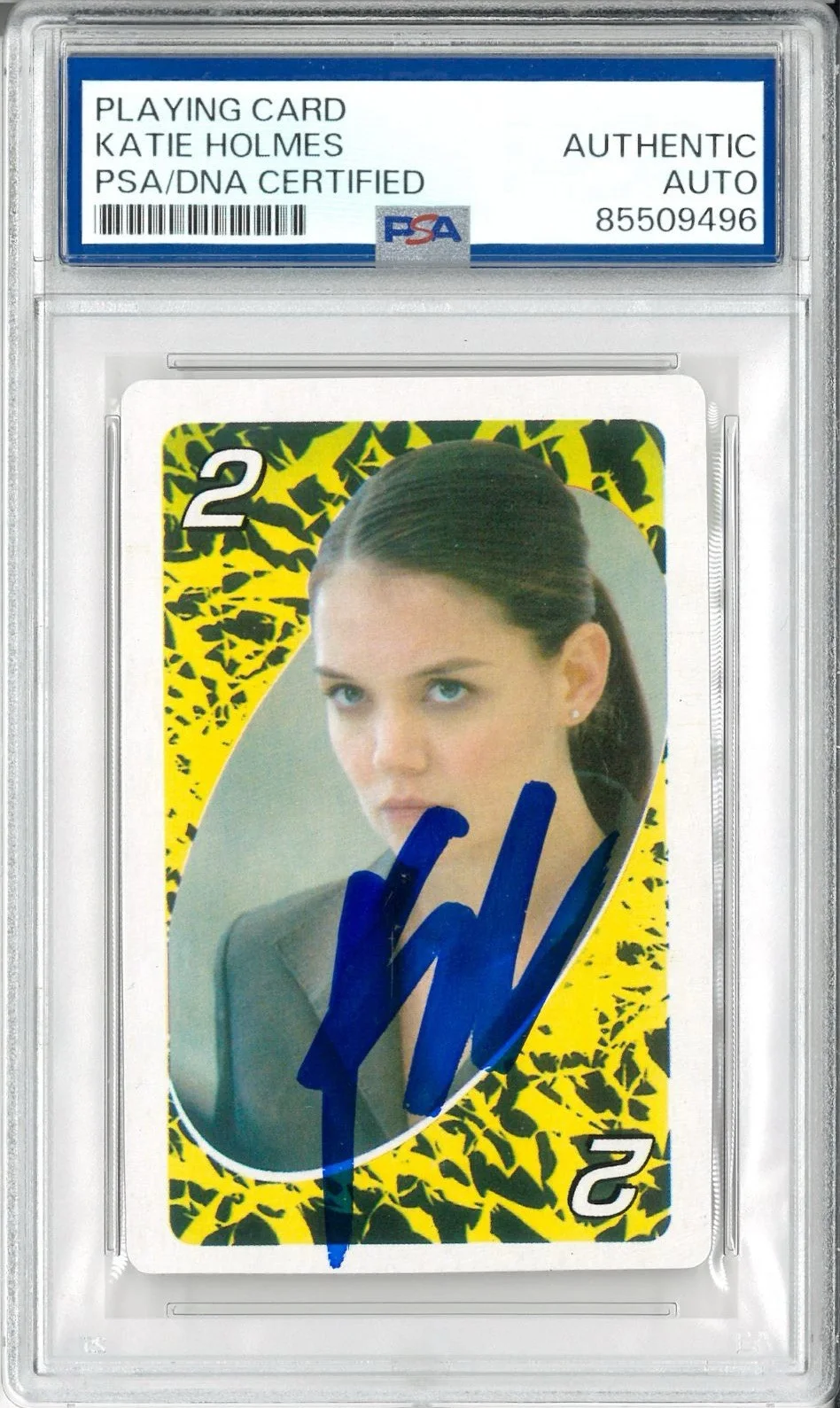 Katie Holmes — Katie Holmes Signed Autograph Slabbed Batman Begins UNO Card PSA DNA