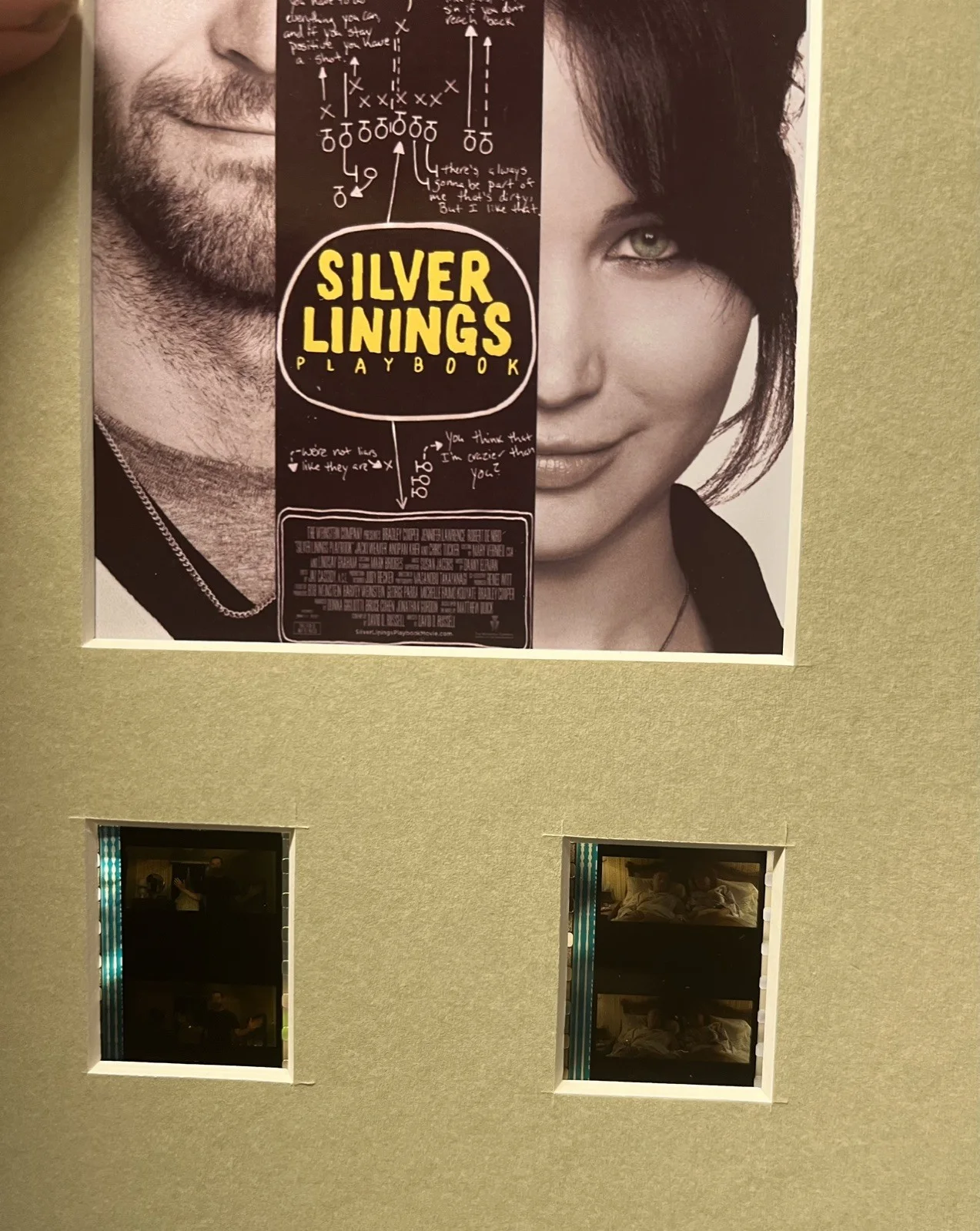 SILVER LININGS PLAYBOOK. 35mm Film Cell Mounted Display, image 3
