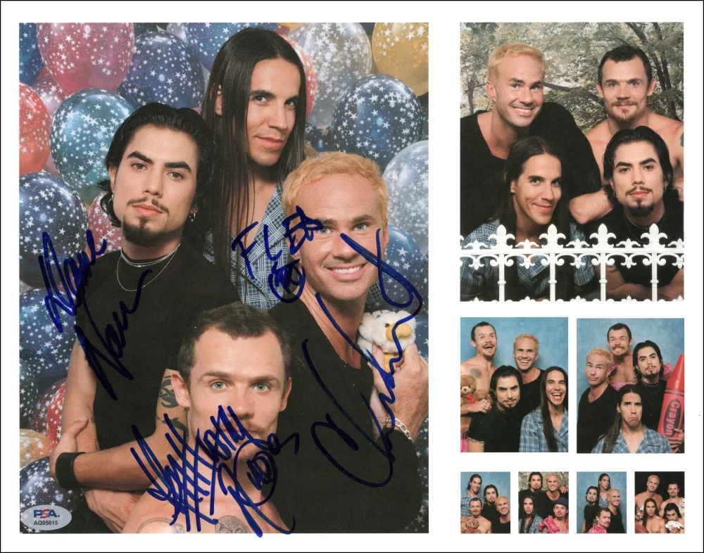 Flea, Anthony Kiedis, Dave Navarro, Chad Smith — Red Hot Chili Peppers Signed Autograph 11x14 Photo - Anthony Kiedis +3 PSA COA