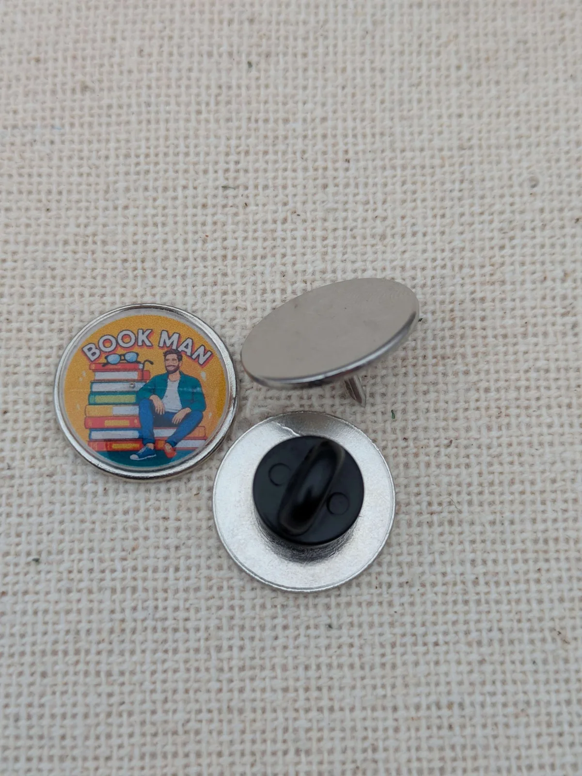 Lapel pin badge Reading lover gift 'Book Man', image 2