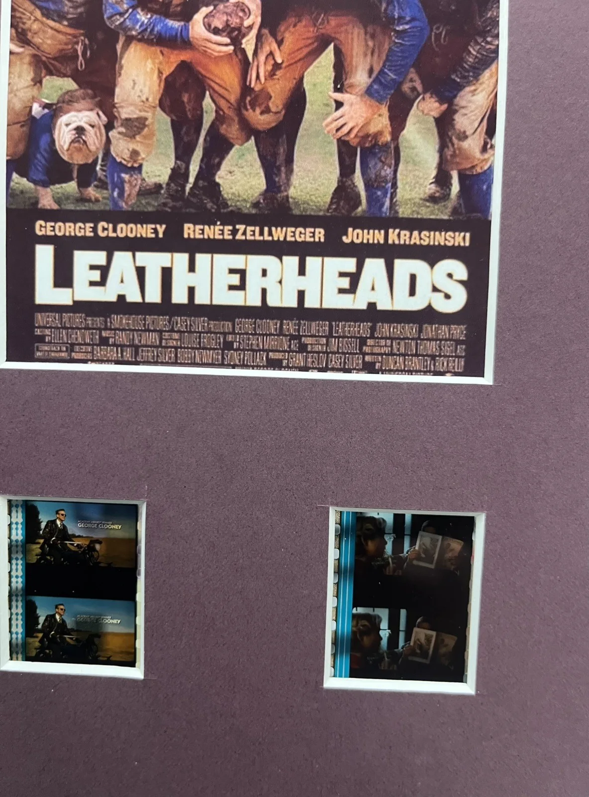 LEATHERHEADS. George Clooney. 35mm Film Cell Mounted Display, изображение 3