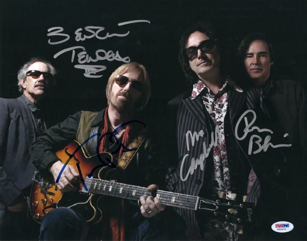 Ron Blair, Mike Campbell, Tom Petty, Benmont Tench — Tom Petty and the Heartbreakers x4 Signed Autograph 11x14 Photo w/ PSA COA