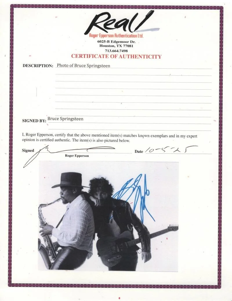 Bruce Springsteen — Bruce Springsteen Signed Autograph 11x14 Born to Run Photo w/ Clarence JSA COA, image 3