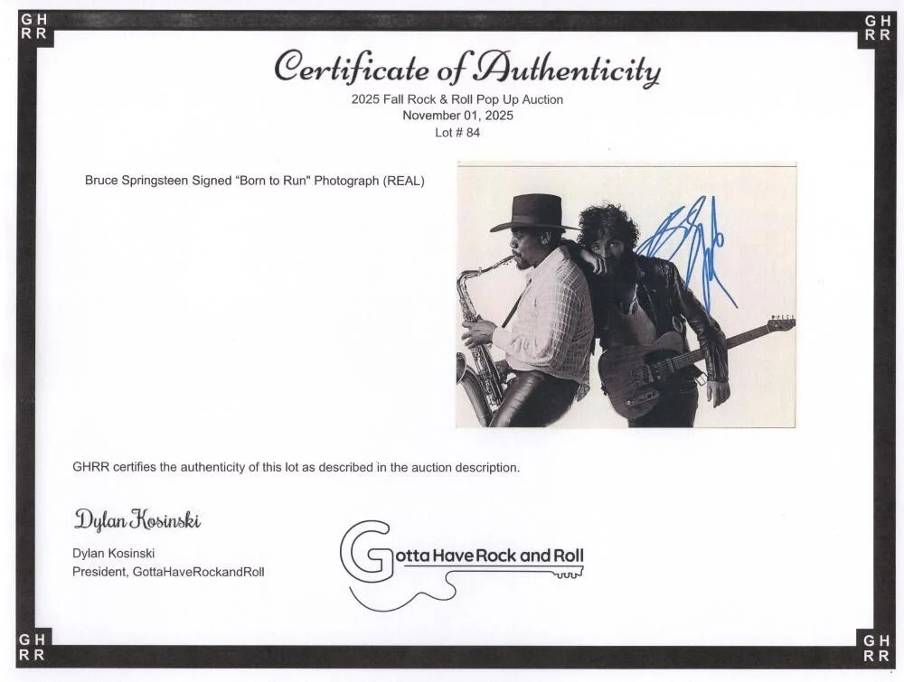 Bruce Springsteen — Bruce Springsteen Signed Autograph 11x14 Born to Run Photo w/ Clarence JSA COA, image 4