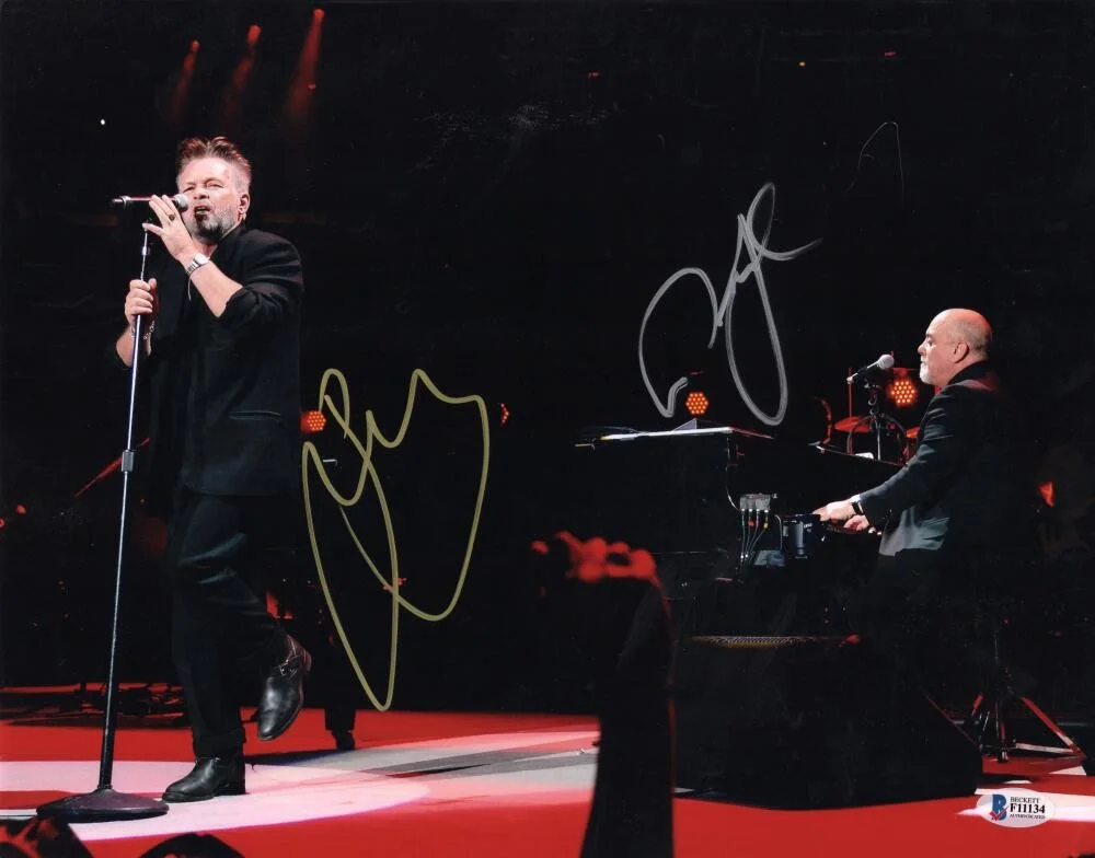 Billy Joel, John Mellencamp — Billy Joel & John Mellencamp Signed Autograph 11x14 Photo w/ Beckett COA