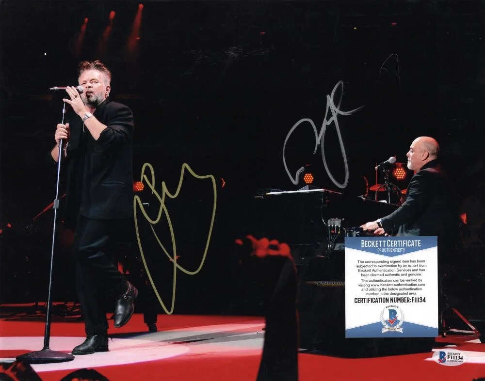 Billy Joel, John Mellencamp — Billy Joel & John Mellencamp Signed Autograph 11x14 Photo w/ Beckett COA, изображение 2