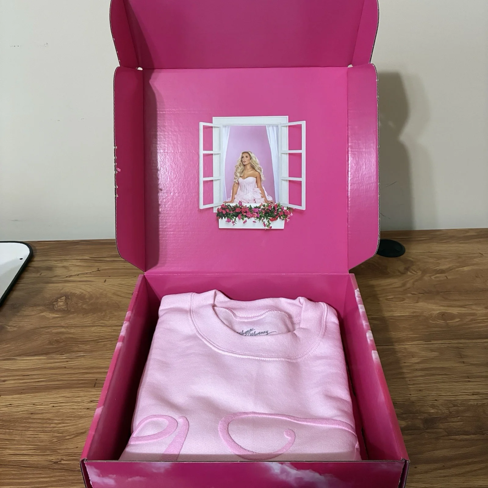 Megan Moroney Cloud 9 Pink Crewneck Small Signed CD Box, image 4