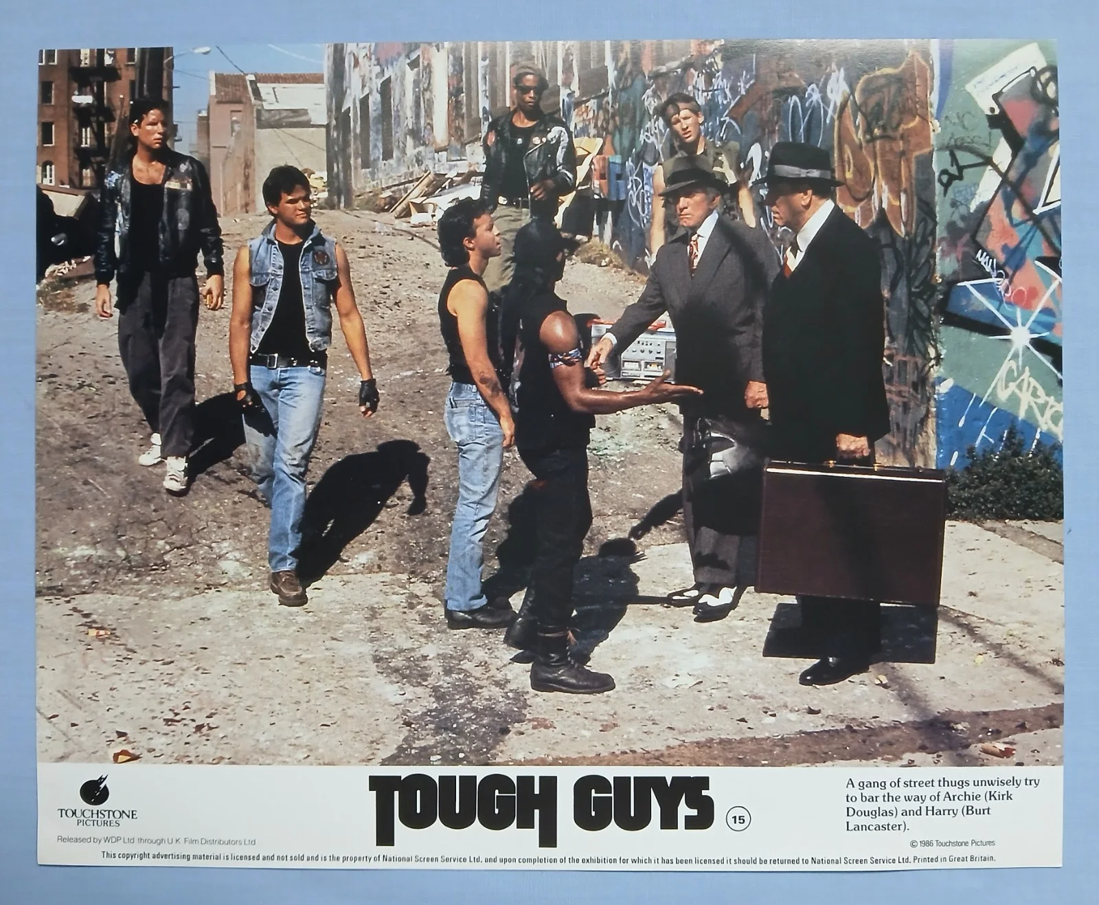 TOUGH GUYS (1986) rare set 8 orig UK foh lobby cards - Burt Lancaster K. Douglas, изображение 4
