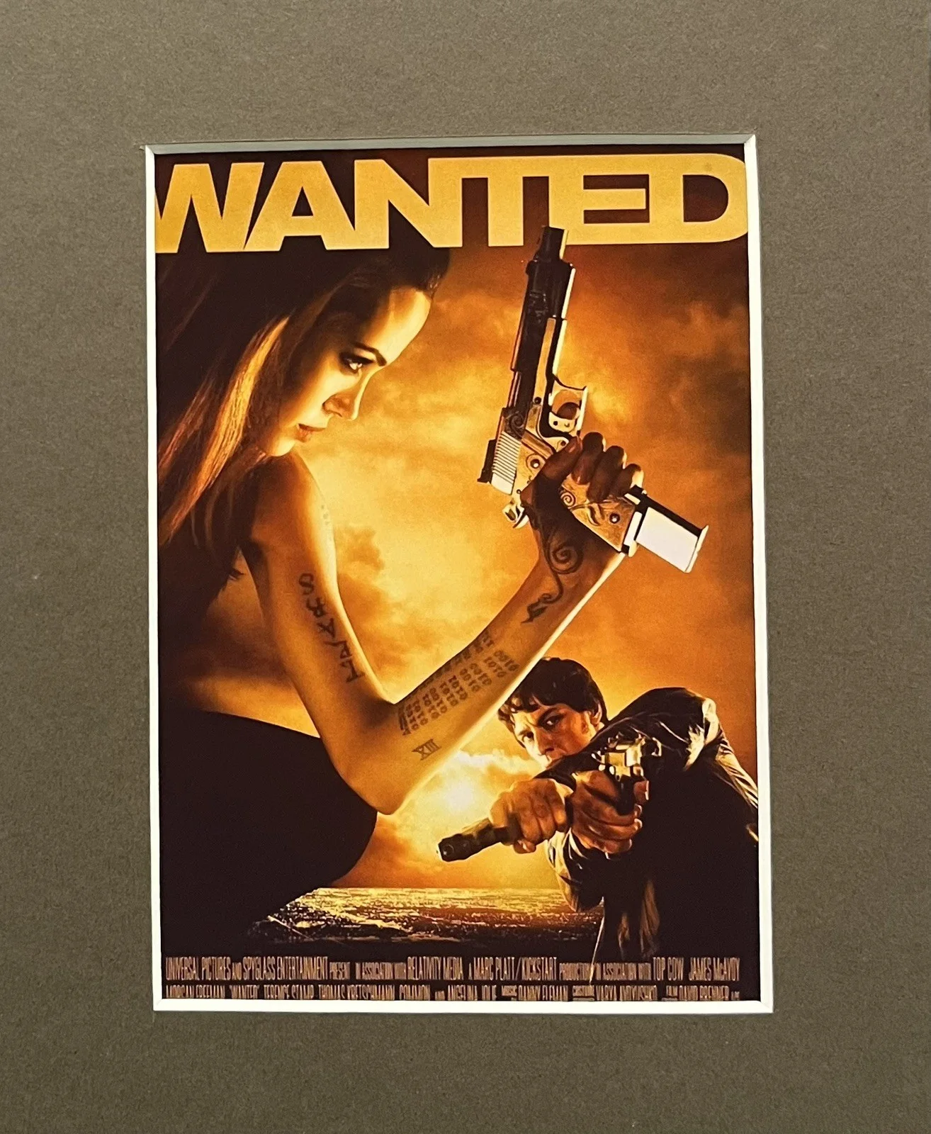 WANTED. Angelina Jolie. 35mm Film Cell Mounted Display, изображение 2