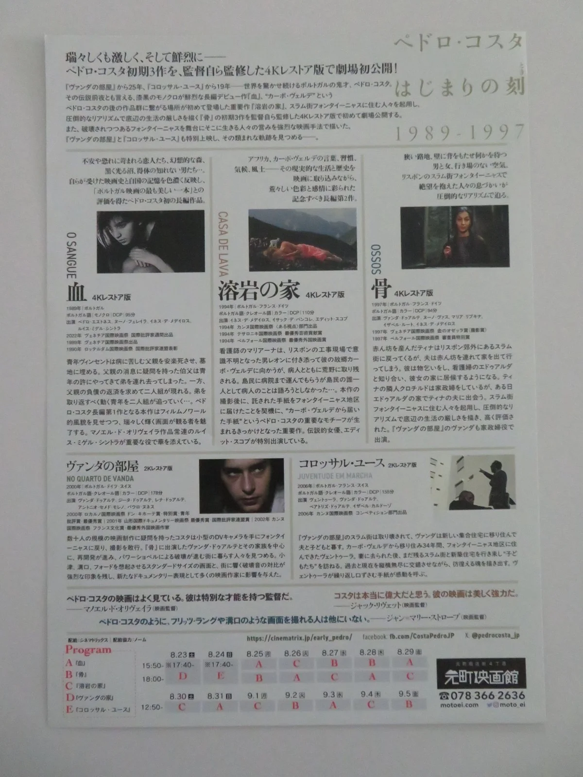 PEDRO COSTA MOVIE RETROSPECTIVE JAPANESE CHIRASHI (B5) POSTER VANDA DUARTE 2026, изображение 2