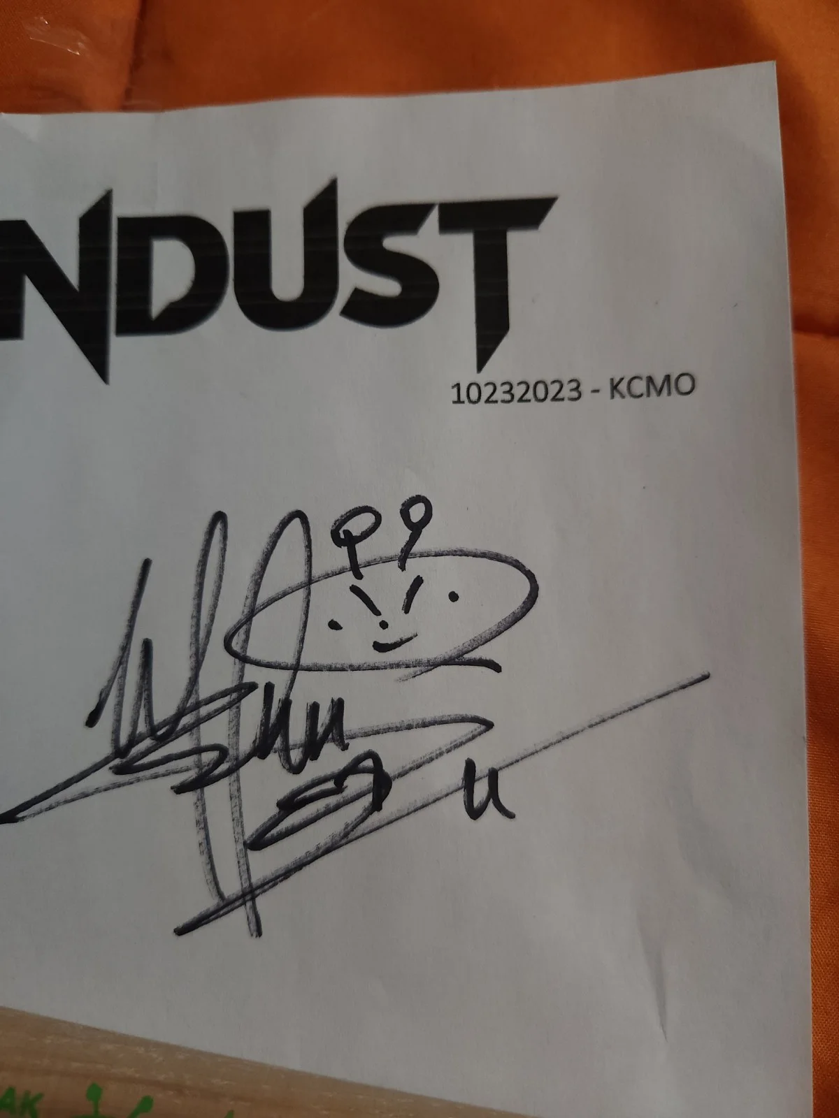 Sevendust Drummer Morgan Rose Used Set List Signed, 1 Unused Drumstick Kc 2023, изображение 2