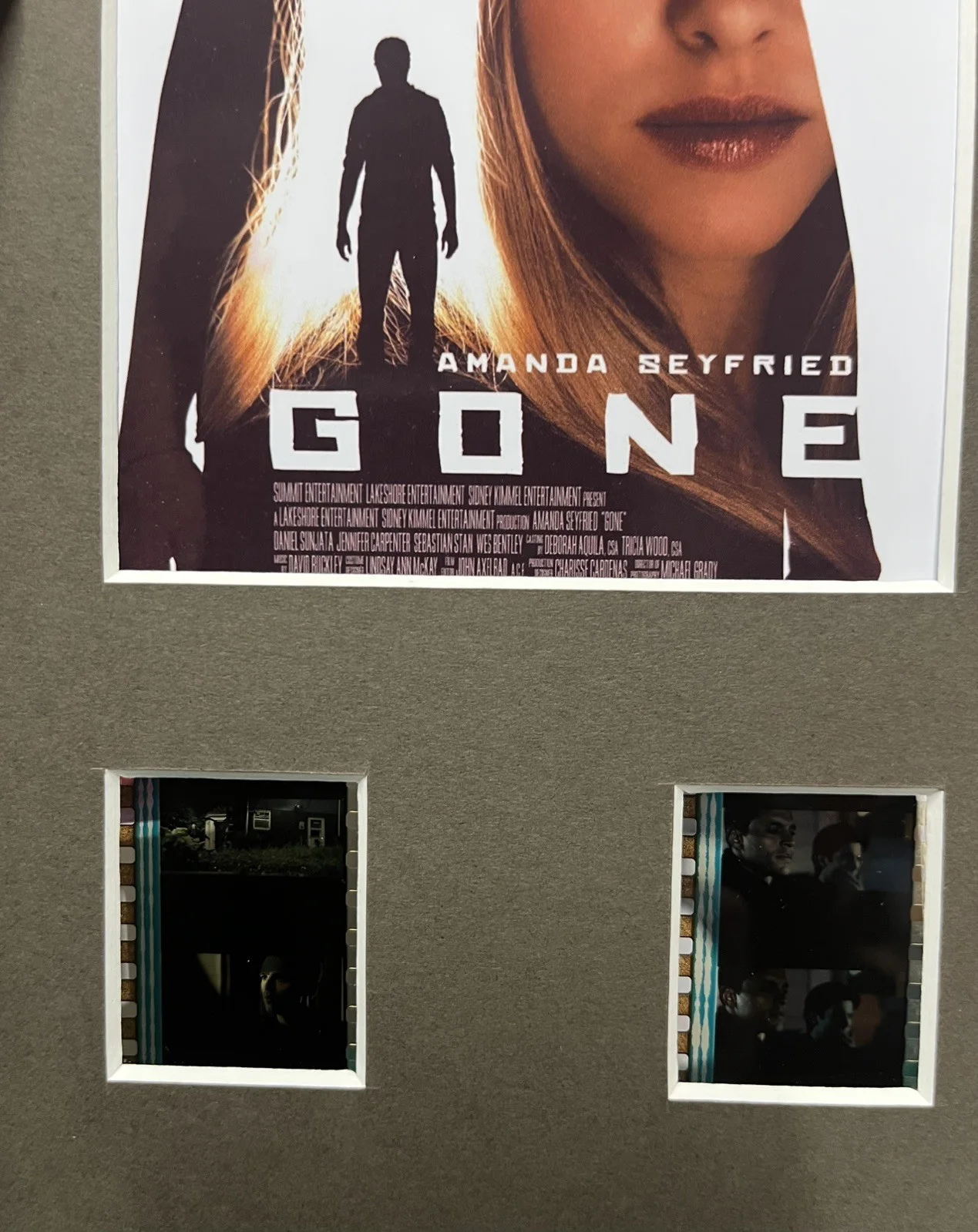 GONE Amanda Seyfried. 35mm Film Cell Mounted Display, image 3