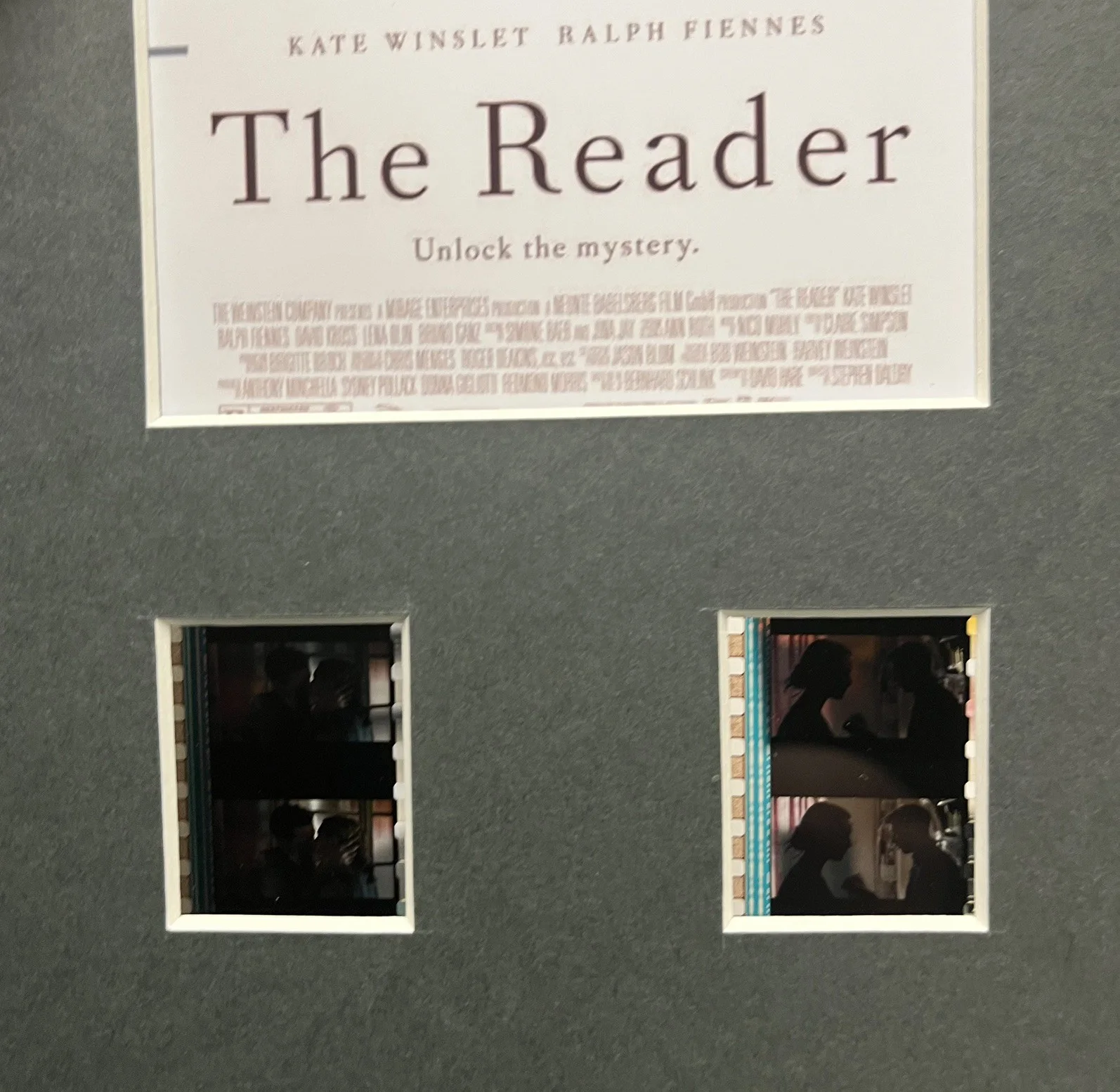 THE READER. Kate Winslet. 35mm Film Cell Mounted Display, image 3