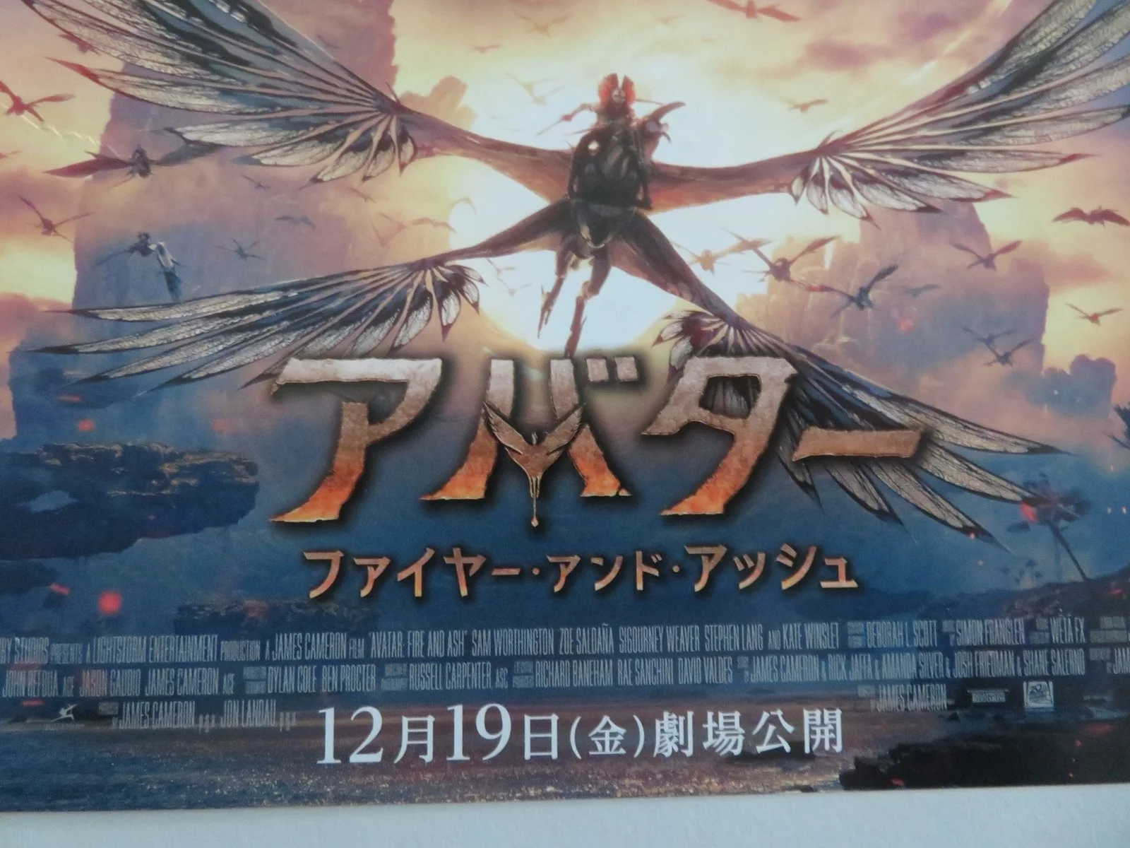AVATAR: FIRE AND ASH - C JAPANESE CHIRASHI (B5) POSTER WORTHINGTON SALDANA 2025, image 2