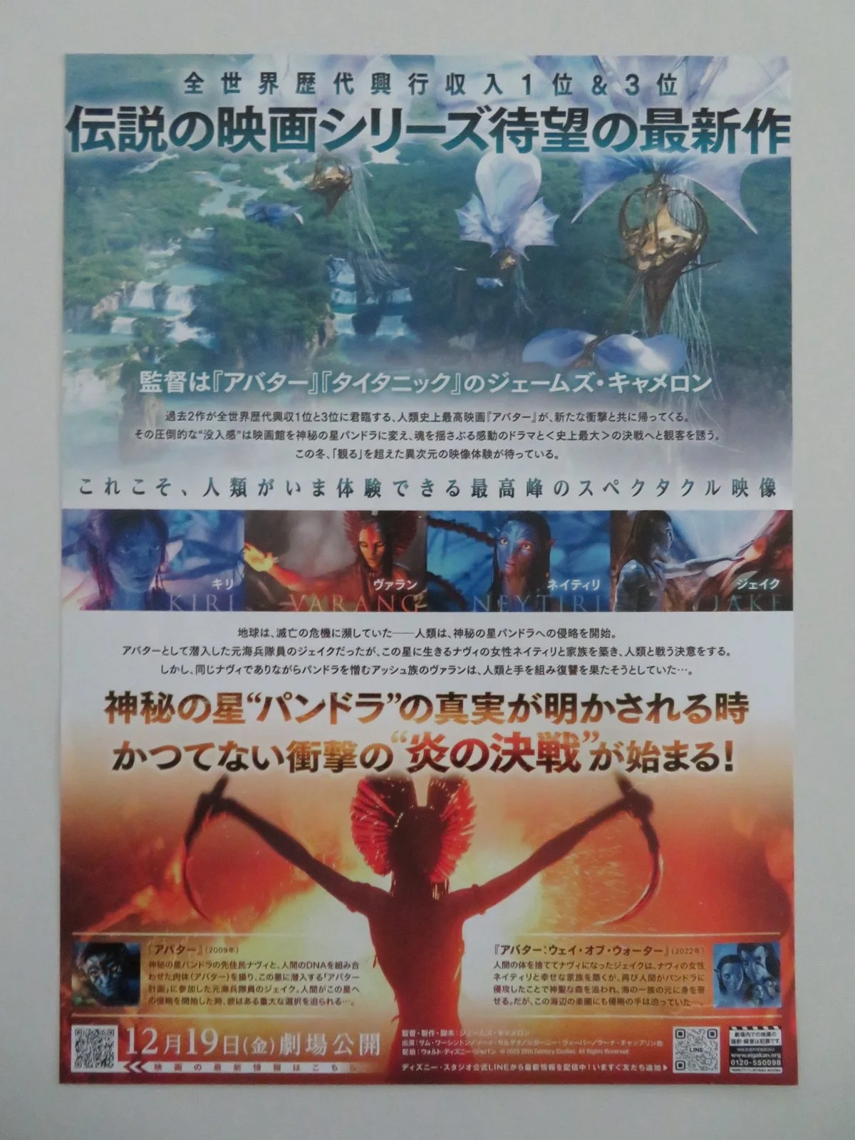 AVATAR: FIRE AND ASH - C JAPANESE CHIRASHI (B5) POSTER WORTHINGTON SALDANA 2025, image 3
