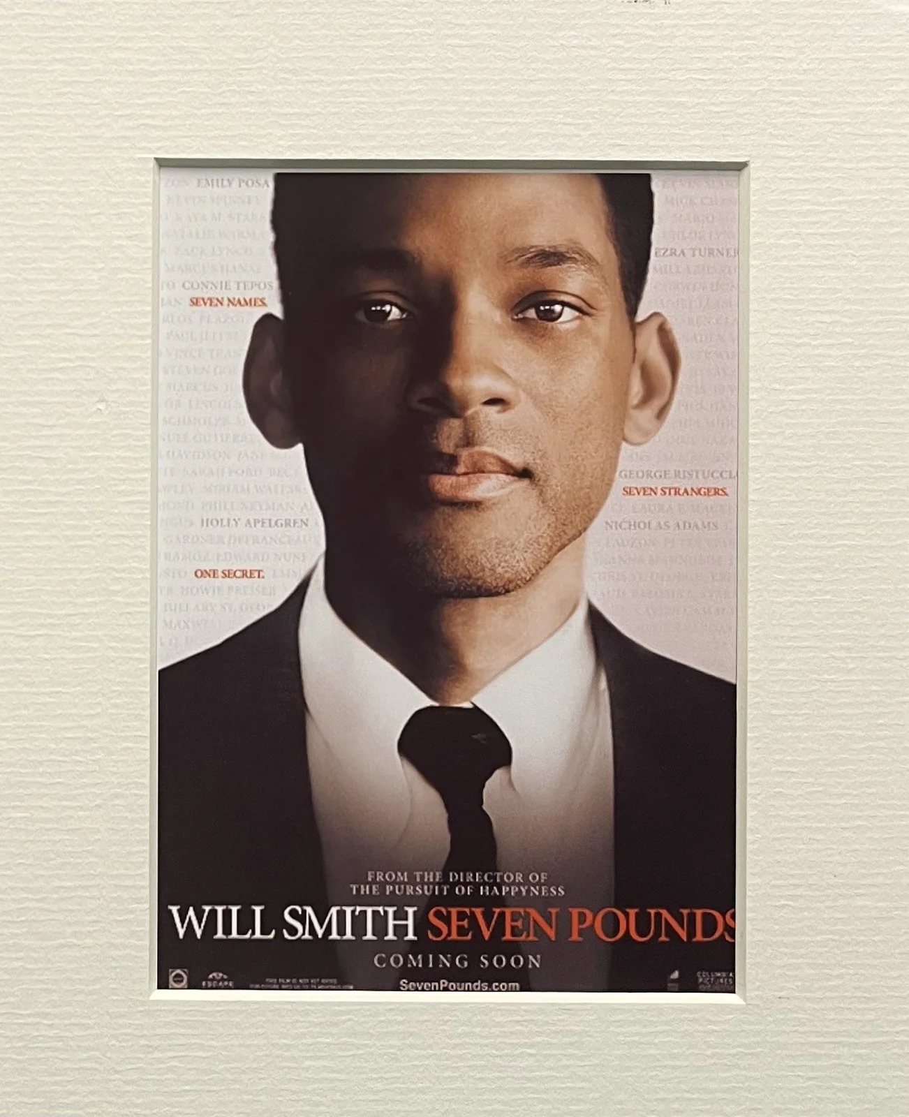 SEVEN POUNDS Will Smith . 35mm Film Cell Mounted Display, image 2