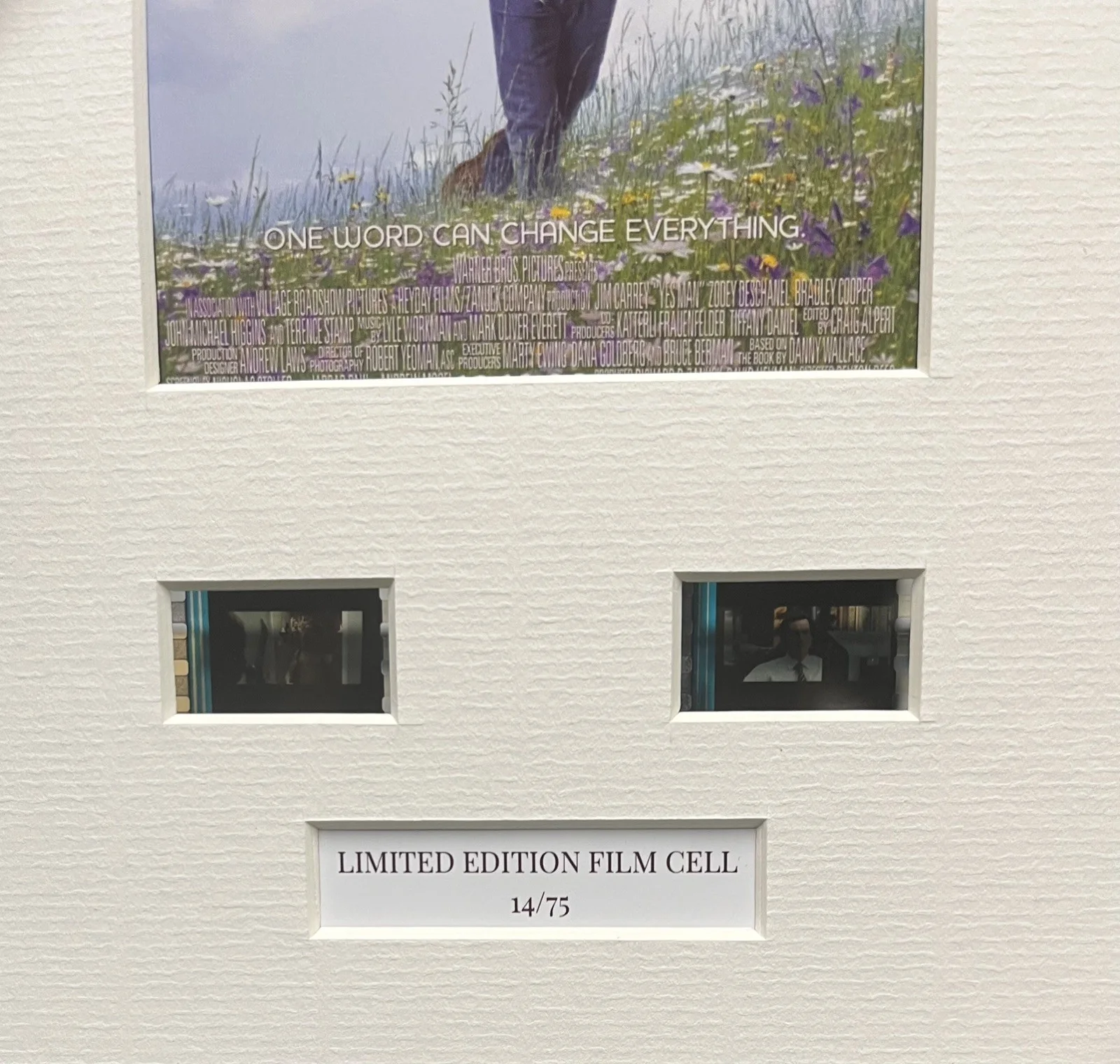 YES MAN Jim Carrey . . 35mm Film Cell Mounted Display, изображение 3
