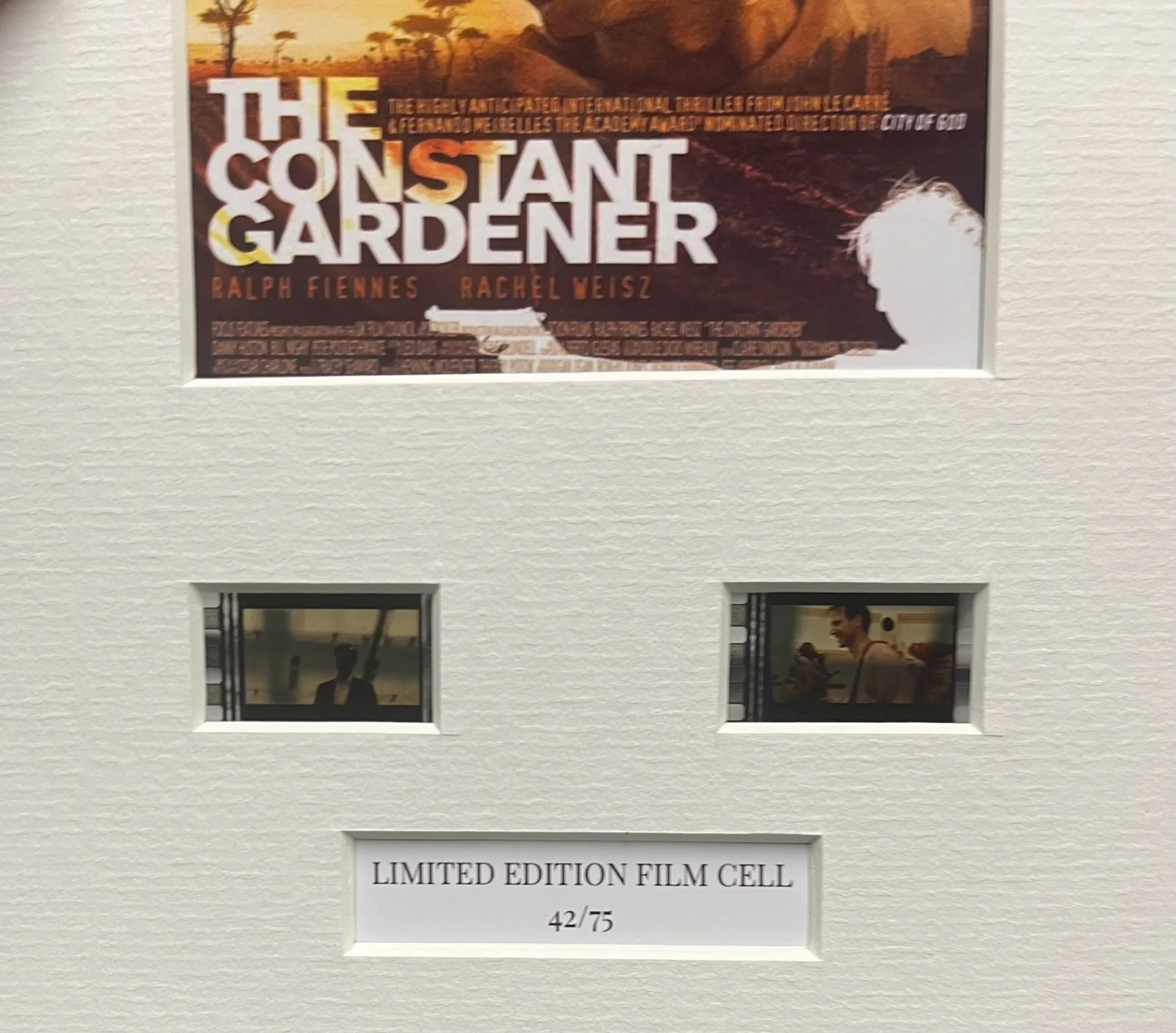 THE CONSTANT GARDENER . . 35mm Film Cell Mounted Display, изображение 3