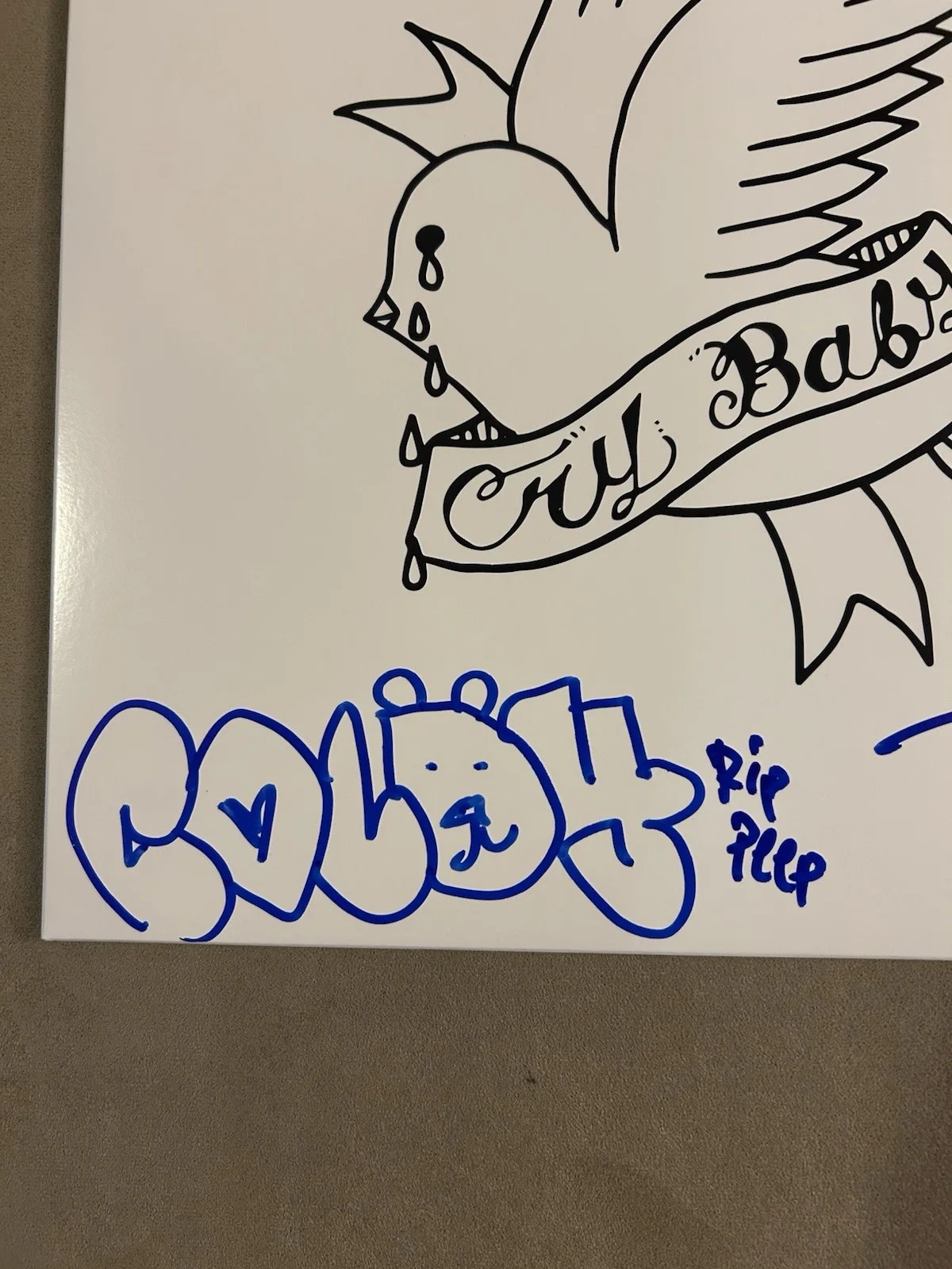 LIL PEEP CRYBABY VINYL ALBUM SIGNED BY LIL TRACY COLDHART WICCA RIP PEEP JSA, image 2