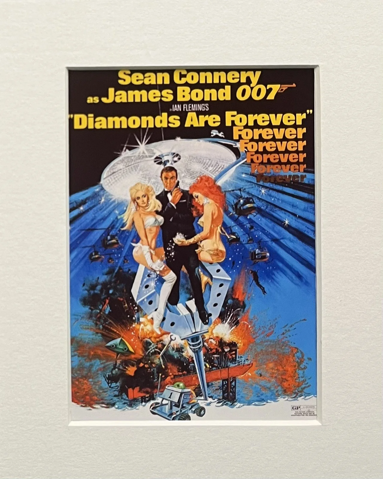 DIAMONDS ARE FOREVER 007. Sean Connery . . 35mm Film Cell Mounted Display, изображение 2