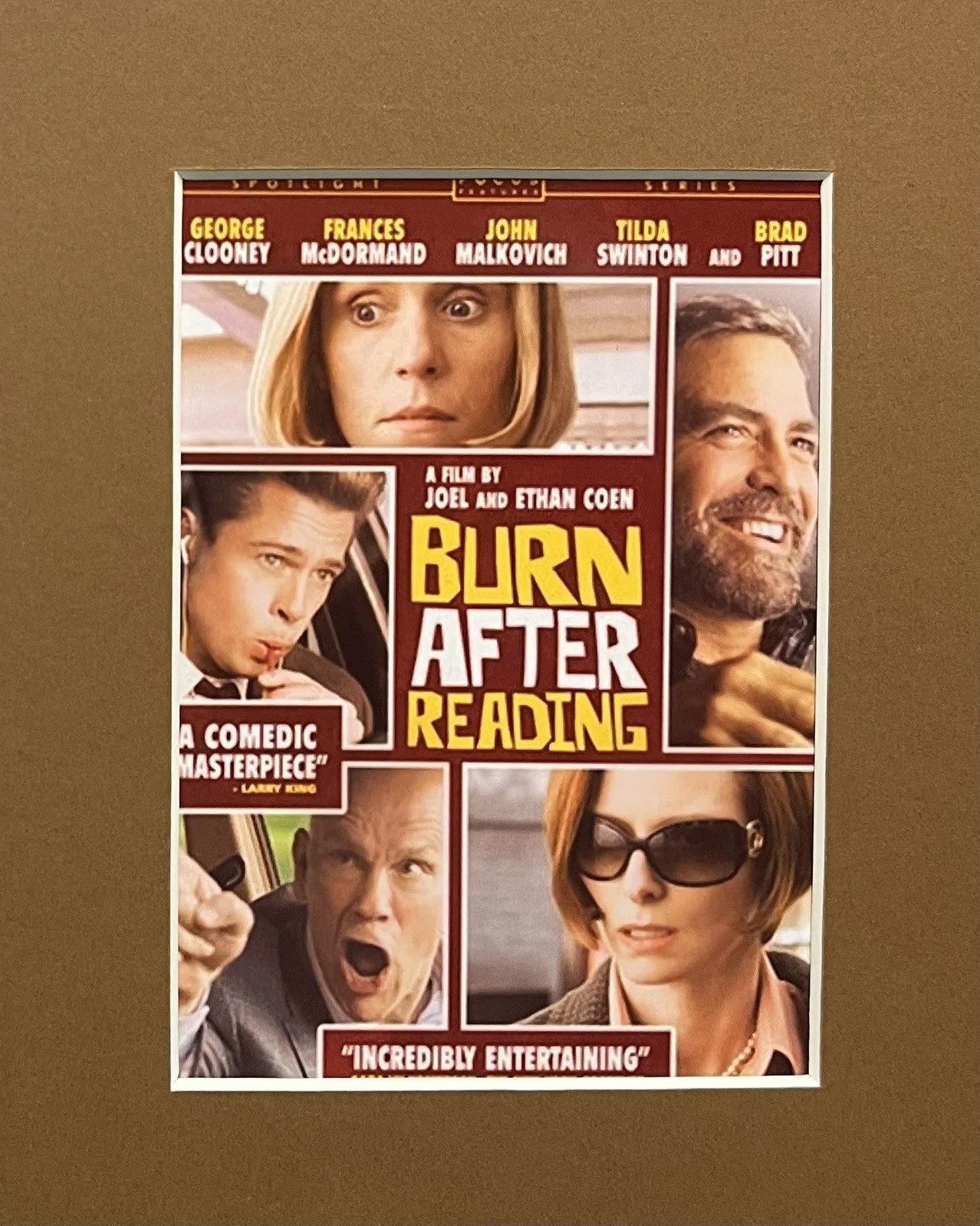 BURN AFTER READING . . 35mm Film Cell Mounted Display, image 2