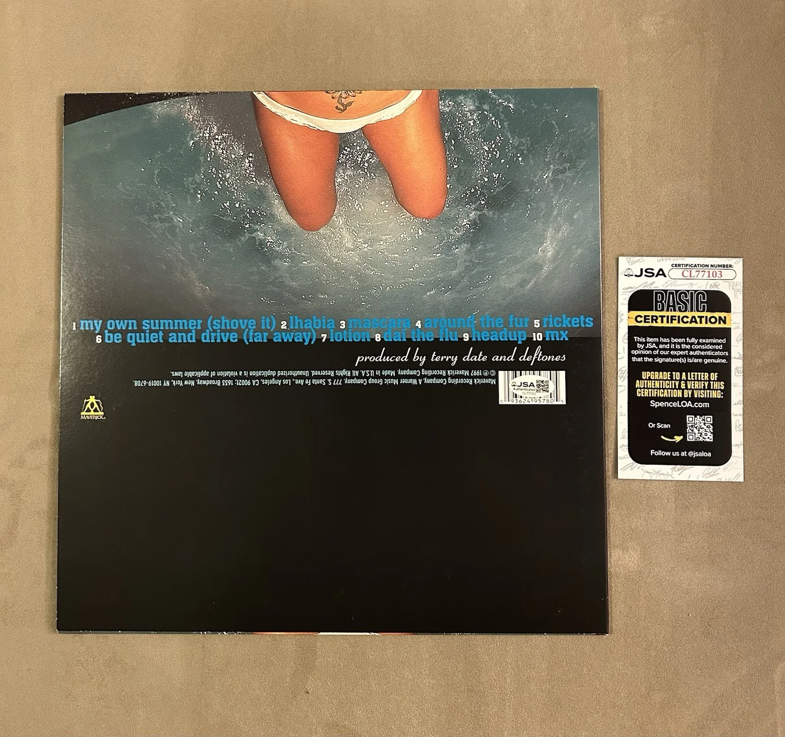 CHINO MORENO SIGNED AUTOGRAPH DEFTONES AROUND THE FUR ALBUM VINYL ROCK JSA COA, изображение 4