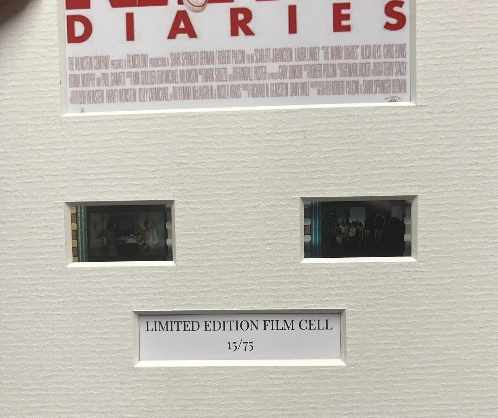 THE NANNY DIARIES. . 35mm Film Cell Mounted Display, image 3