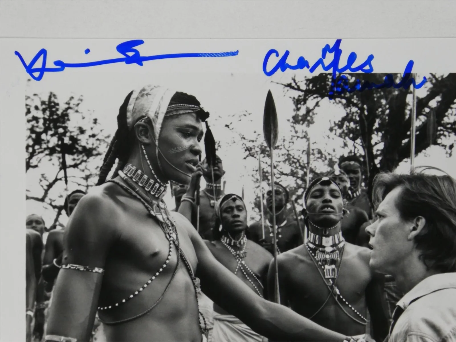 Kevin Bacon — Kevin Bacon Charles Gitonga Maina Signed B&W 8x10 Promo Photo The Air Up There, image 2