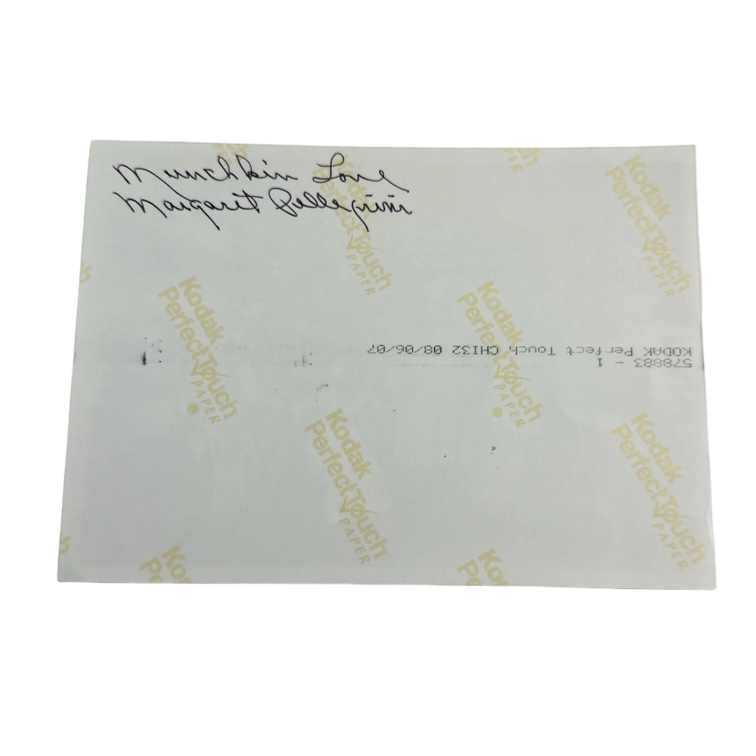 Margaret Pellegrini — Margaret Pellegrini (d. 2013) Autograph Signed TWICE 5x7 Photo! Wizard of Oz!, изображение 3