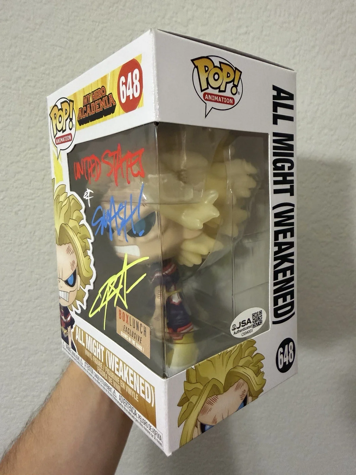 Chris Sabat — Chris Sabat Signed My Hero Academia All Might Weakened BLE Funko POP! JSA COA, изображение 2