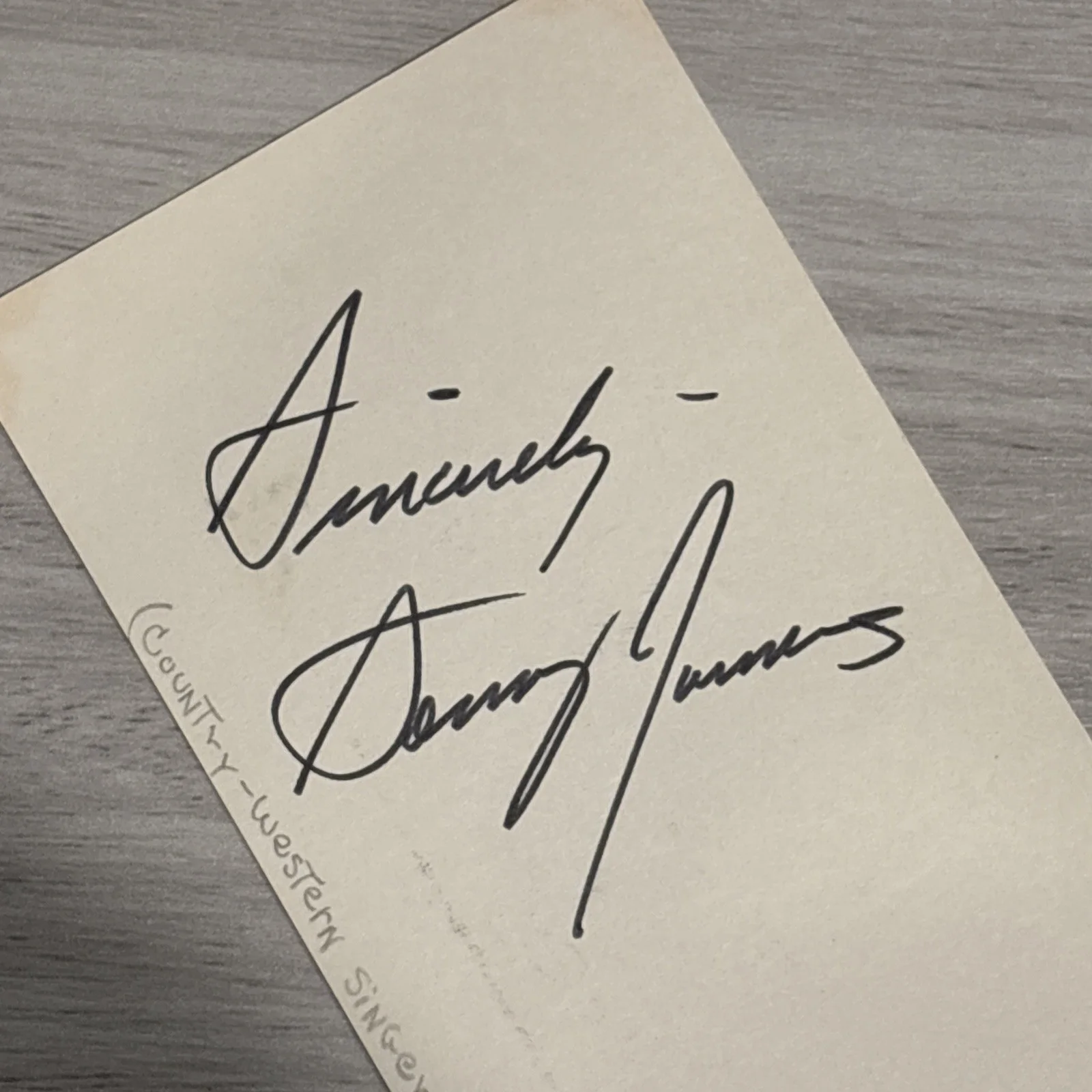 Sonny James- Signed Index Card, image 2