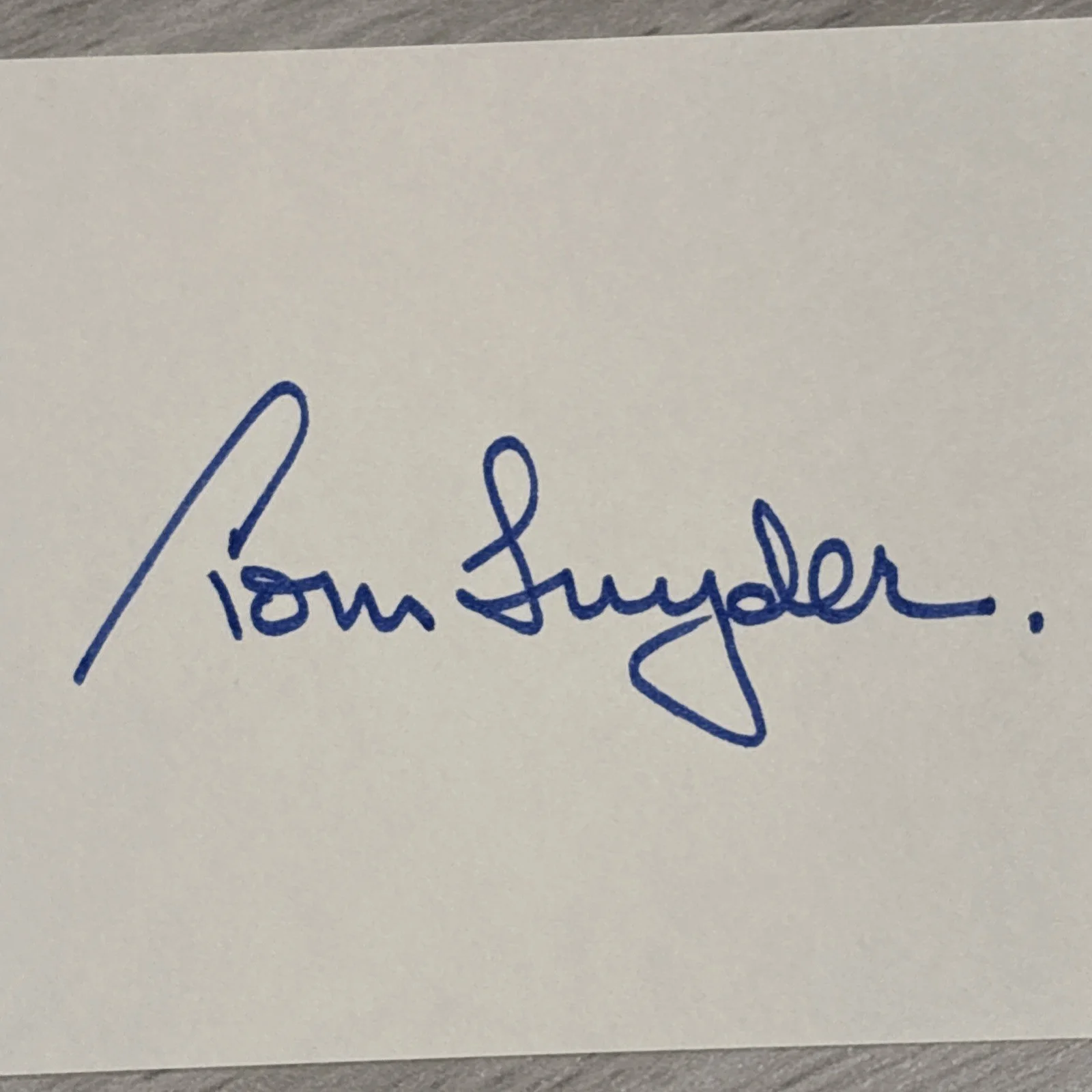 Tom Snyder Signed 3x5 inch Index Card - Died 2007 - news anchor - talk show host, image 2