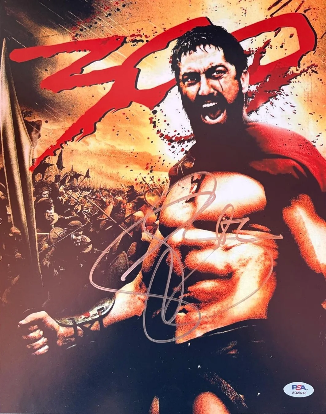 Gerard Butler — GERARD BUTLER SIGNED AUTOGRAPHED 11X14 PHOTO 300 THE DAY THE WORLD ENDED PSA