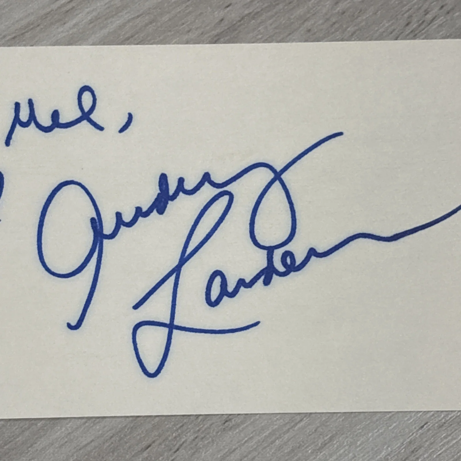 Audrey Landers Actress Dallas Signed 3x5 White Index Card, image 2