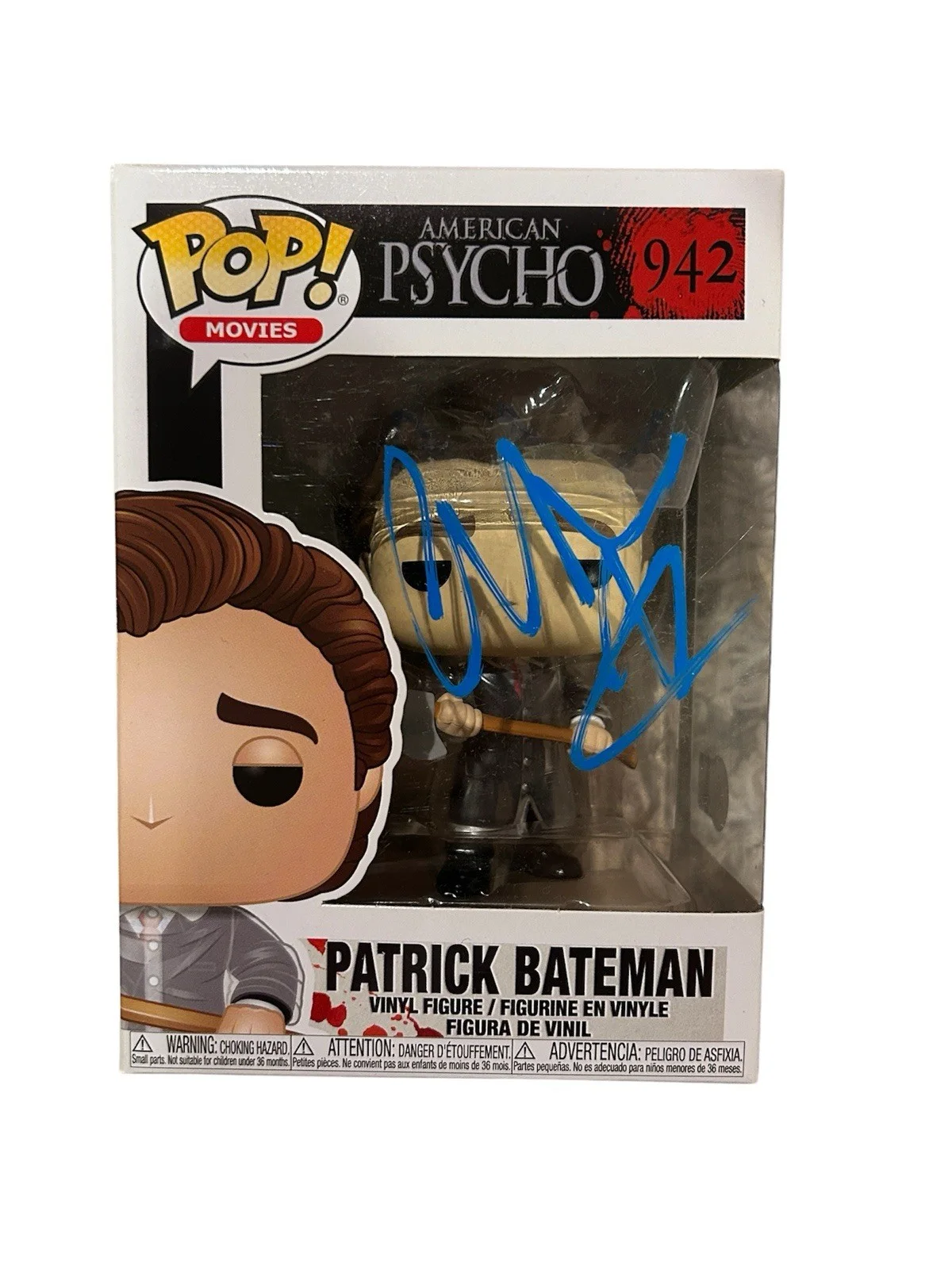 Christian Bale — Christian Bale Signed American Psycho Patrick Bateman Funko POP Beckett COA, изображение 2