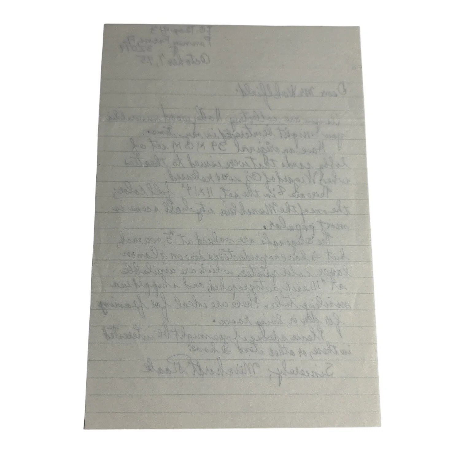 Meinhardt Raabe — Meinhardt Raabe (d. 2010) Autographed Handwritten Letter! Wizard of Oz Munchkin!, image 3