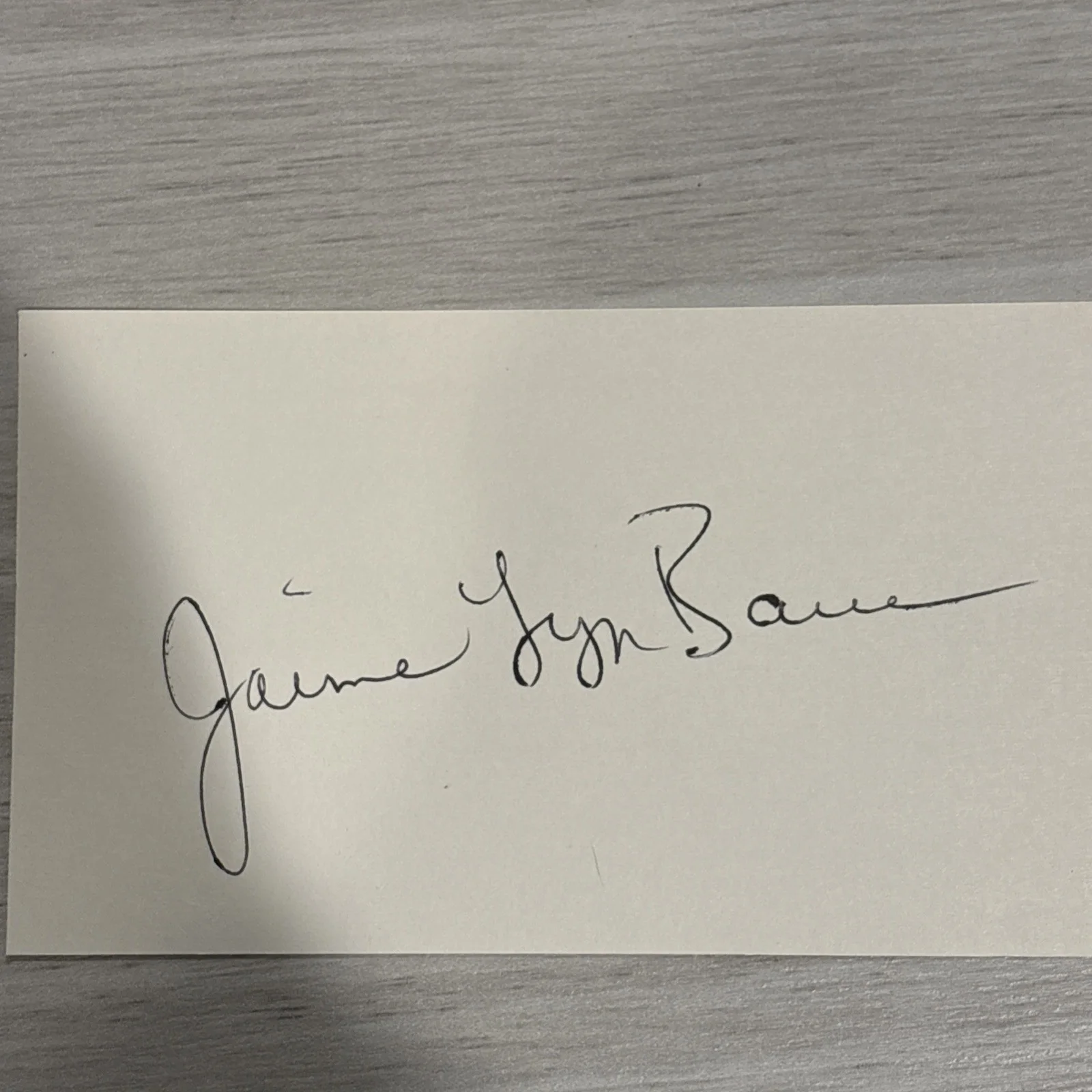 JAIME LYN BAUER(The Young & The Restless/Lorie Brooks)Signed 3 x 5 Index Card, изображение 2
