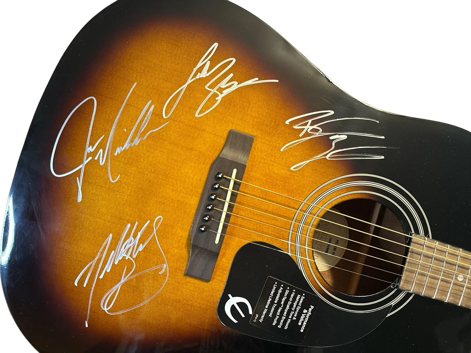 Luke Bryan Autograph Signed Epiphone Acoustic Guitar w/ Hard Case & Proof Photos, изображение 4