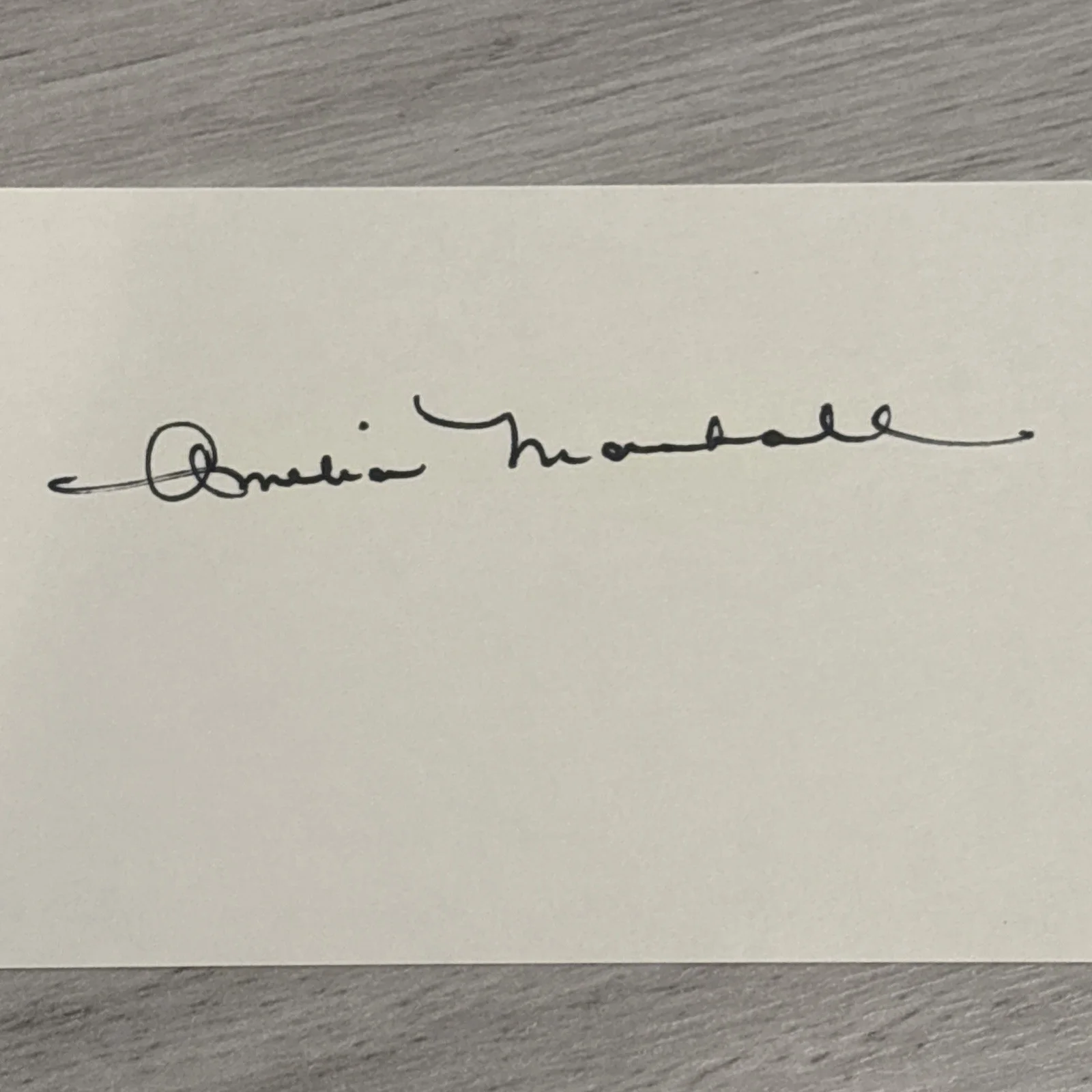 AMELIA MARSHALL("Guiding Light/Gilly Speakes")Signed 3 x 5 Index Card w/Photo, изображение 2