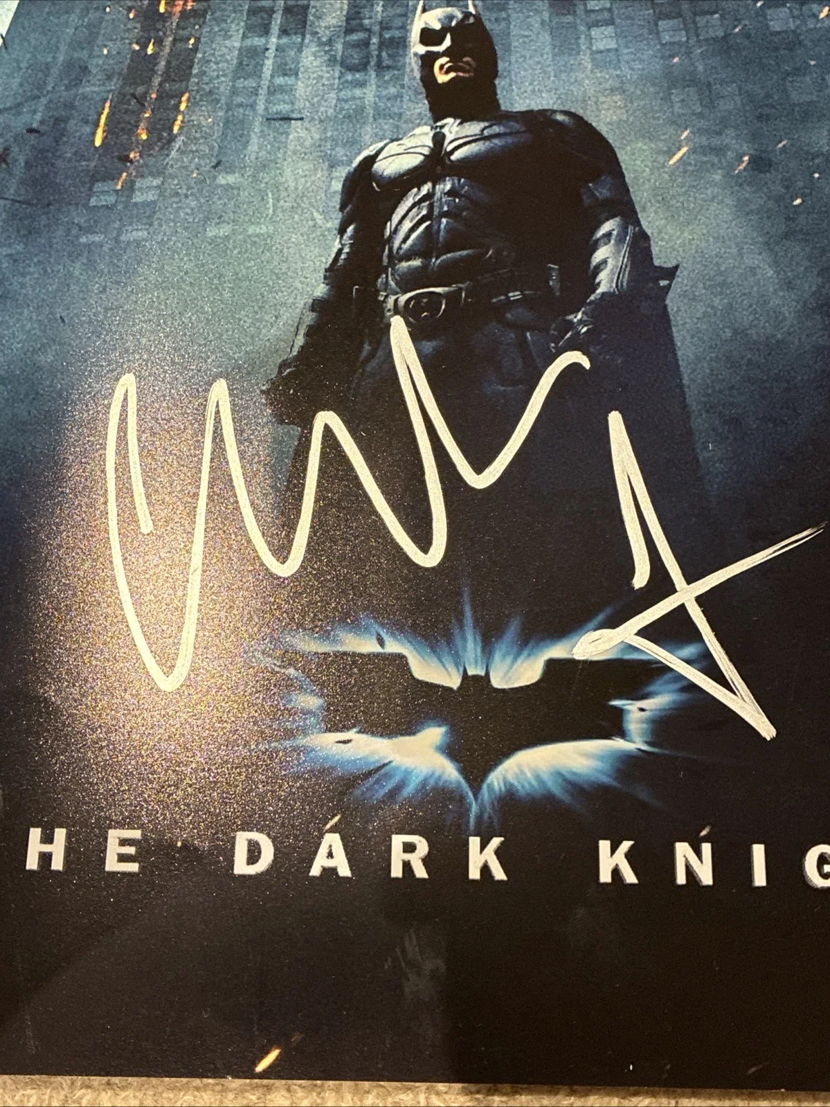 CHRISTIAN BALE SIGNED 'THE DARK KNIGHT' 12x18 MOVIE POSTER BECKETT COA BATMAN, image 3