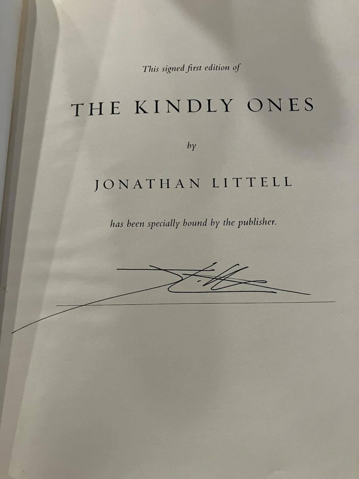 Signed Book By Jonathan Littell Special First Edition HCDJ The Kindly Ones, image 2