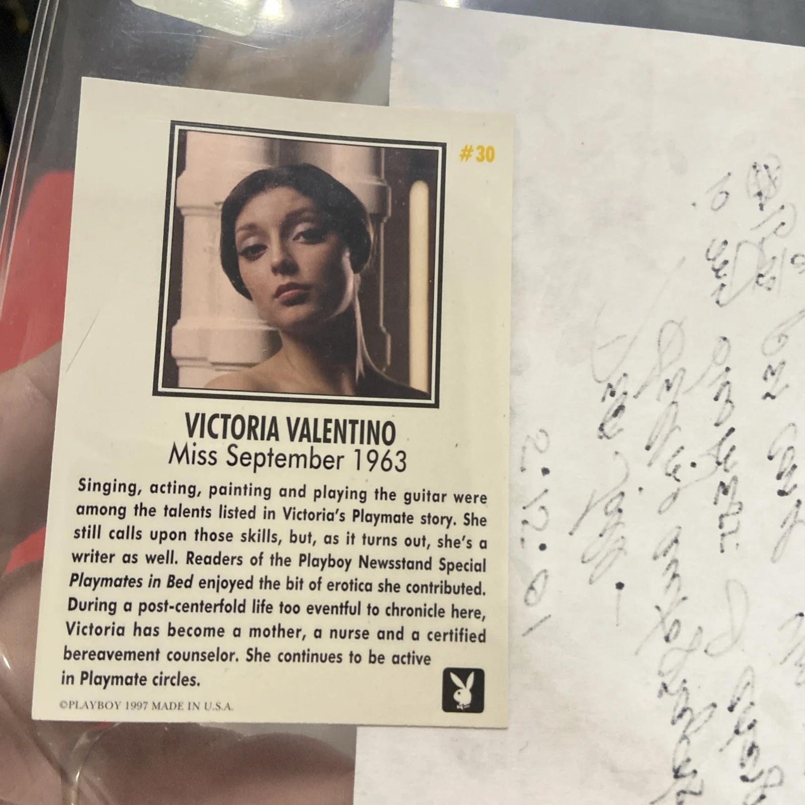 VICTORIA VALENTINO Centerfolds Playboy Playmate 1963 signed letter (2001) + card, image 4