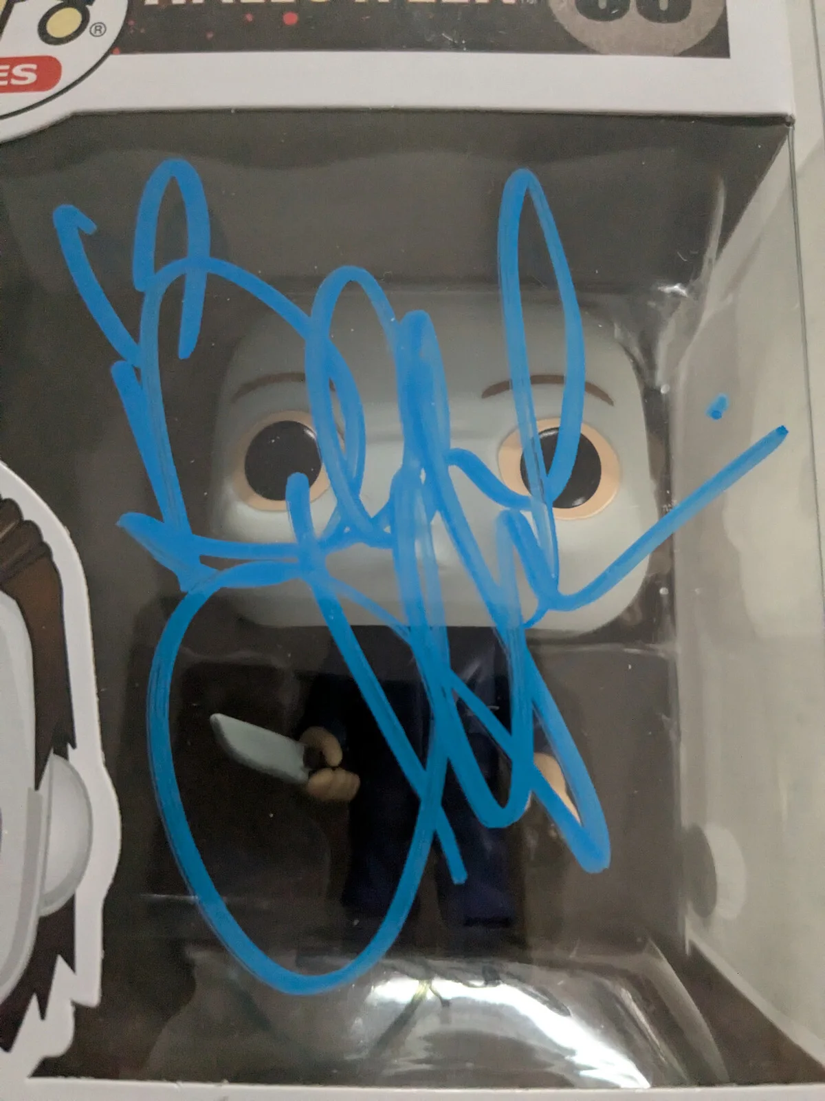 DANIELLE HARRIS Signed MICHAEL Myers Old Pose 03 FUNKO POP HALLOWEEN JSA COA blu, image 2
