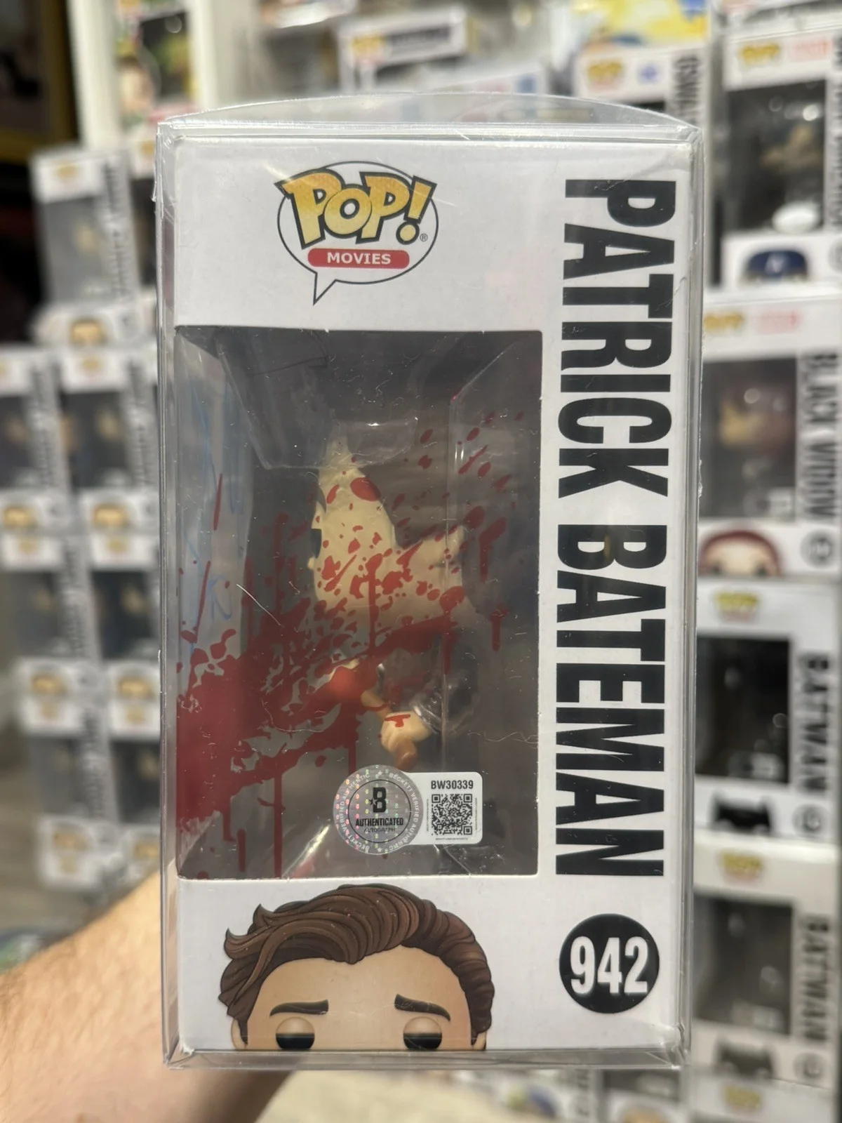 Christian Bale — Christian Bale Signed Funko Pop 942 Patrick Bateman American Psycho Chase Becket, изображение 2