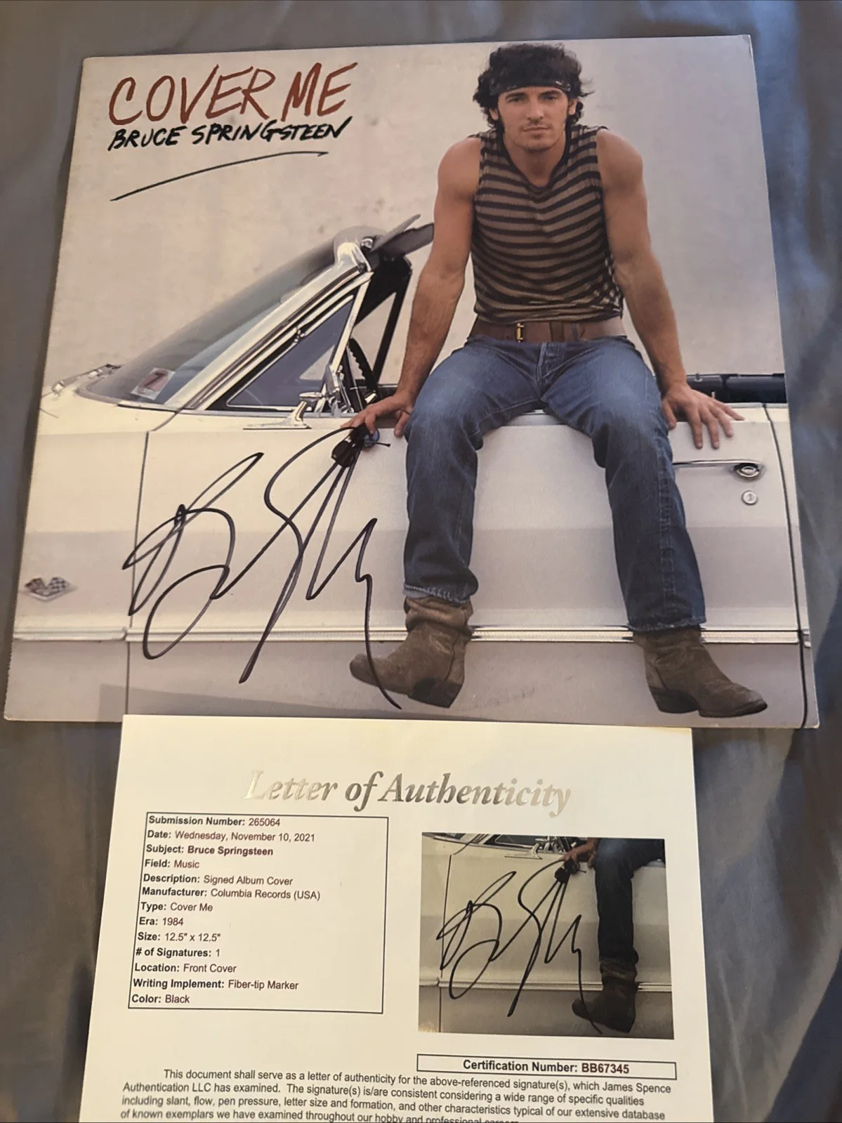 Bruce Springsteen Signed Cover Me Vinyl JSA LOA Album Autograph The Boss Autogra, изображение 2