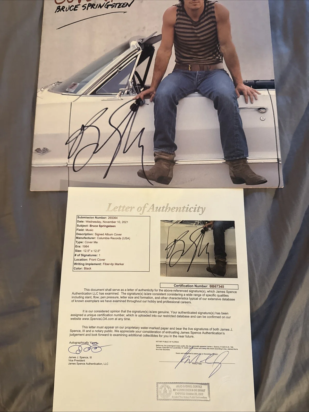 Bruce Springsteen Signed Cover Me Vinyl JSA LOA Album Autograph The Boss Autogra, изображение 3